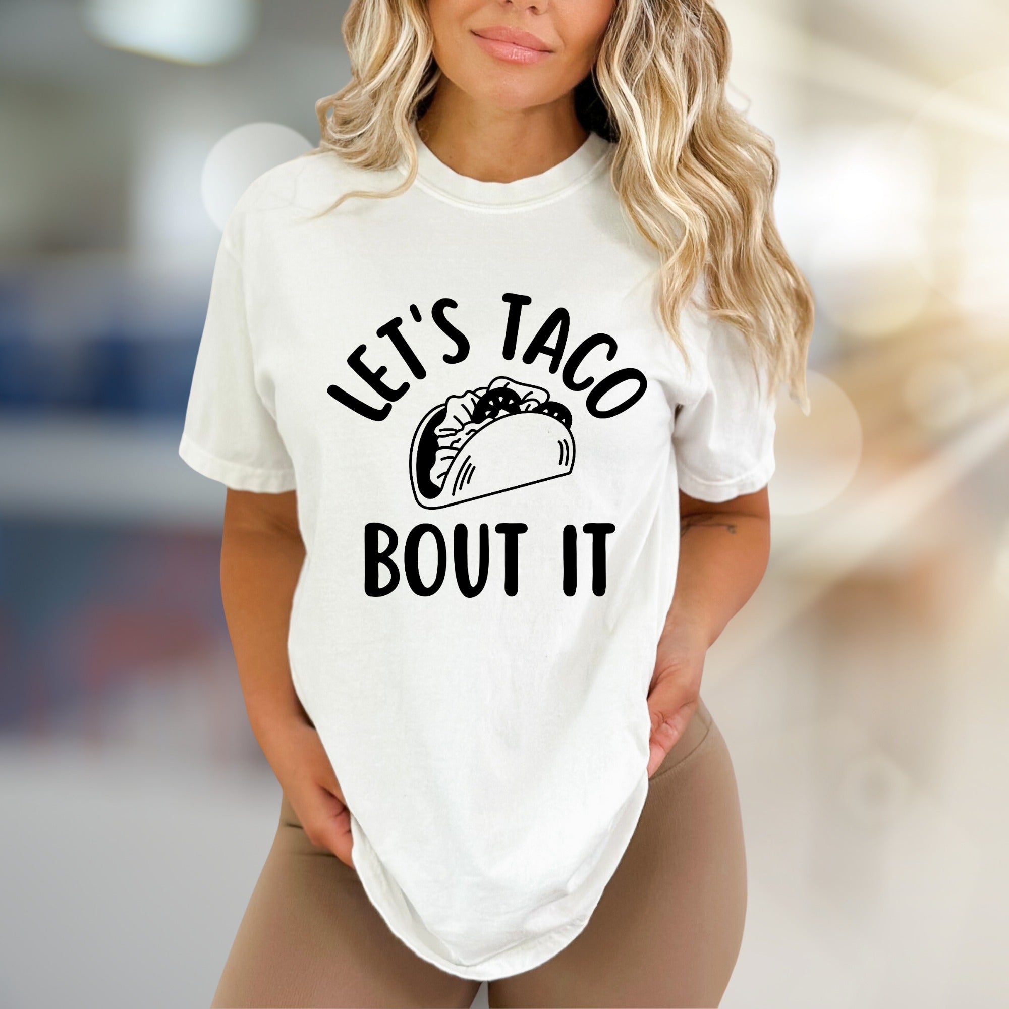 "Let's Taco Bout It" Fun Foodie Graphic Tee, a Casual Pick for Taco Lovers