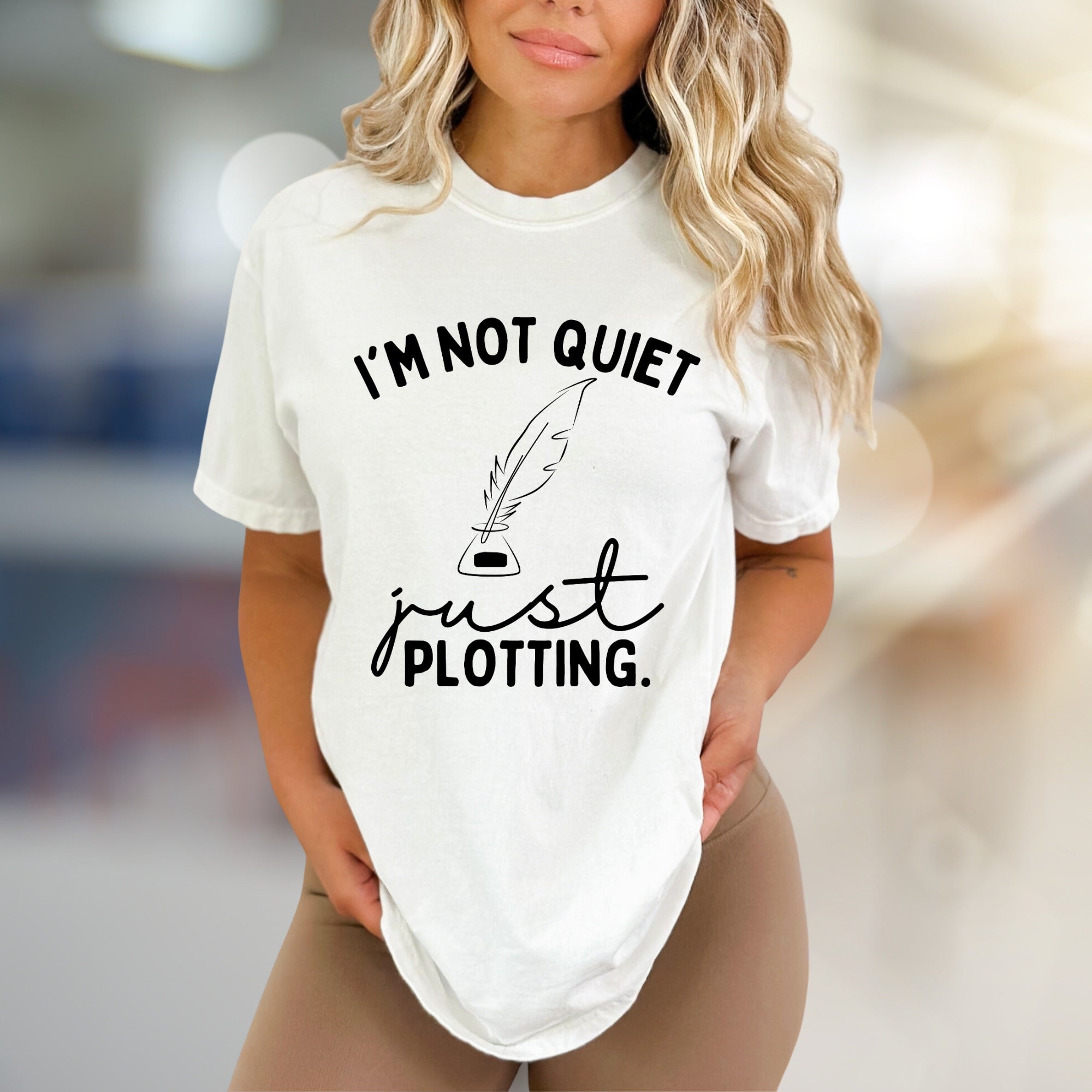 "I'm Not Quiet, Just Plotting." Writer's Graphic Tee, Thoughtful Pick for Creatives