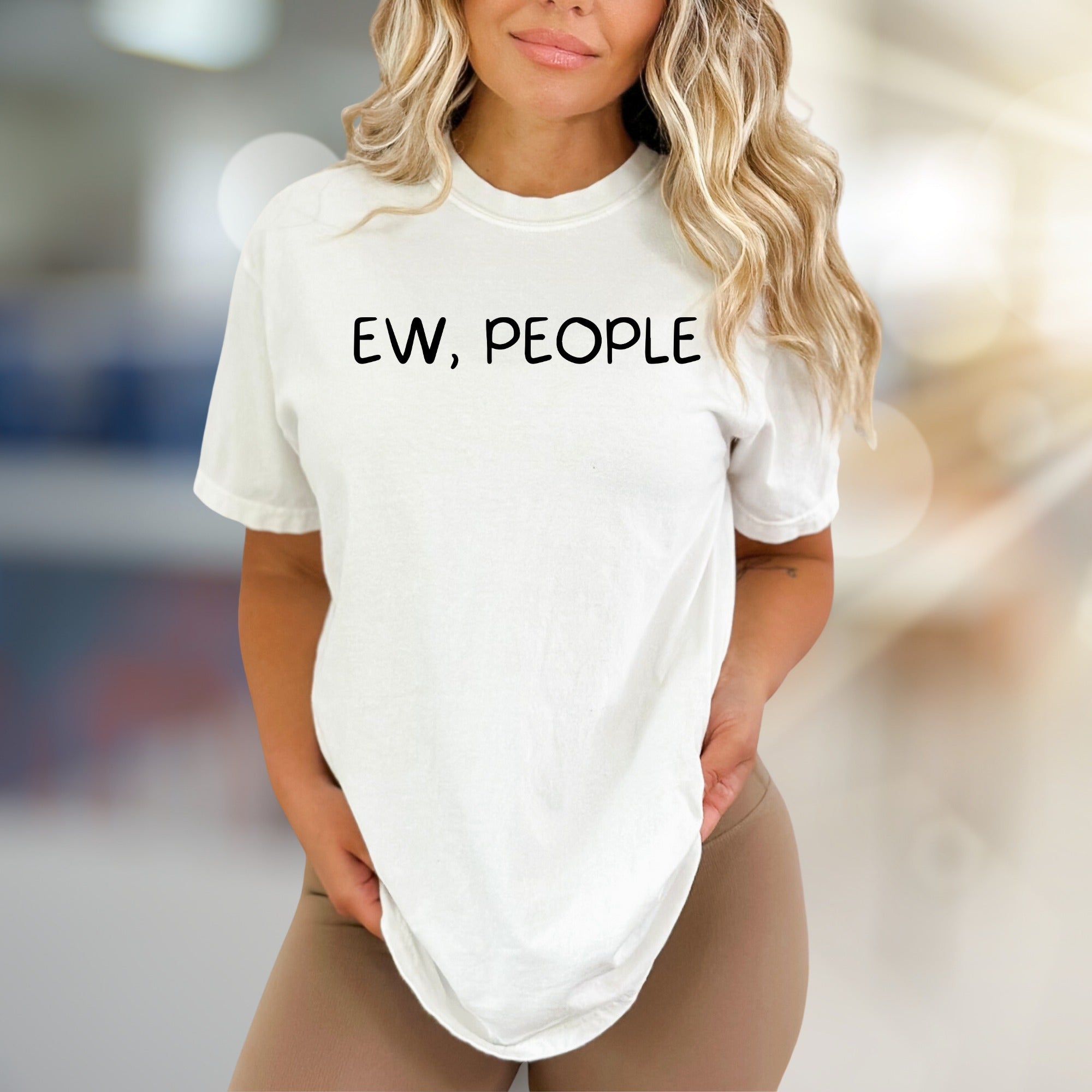 "Ew, People" Sassy Statement Graphic Tee, a Humorous Pick for Introverts