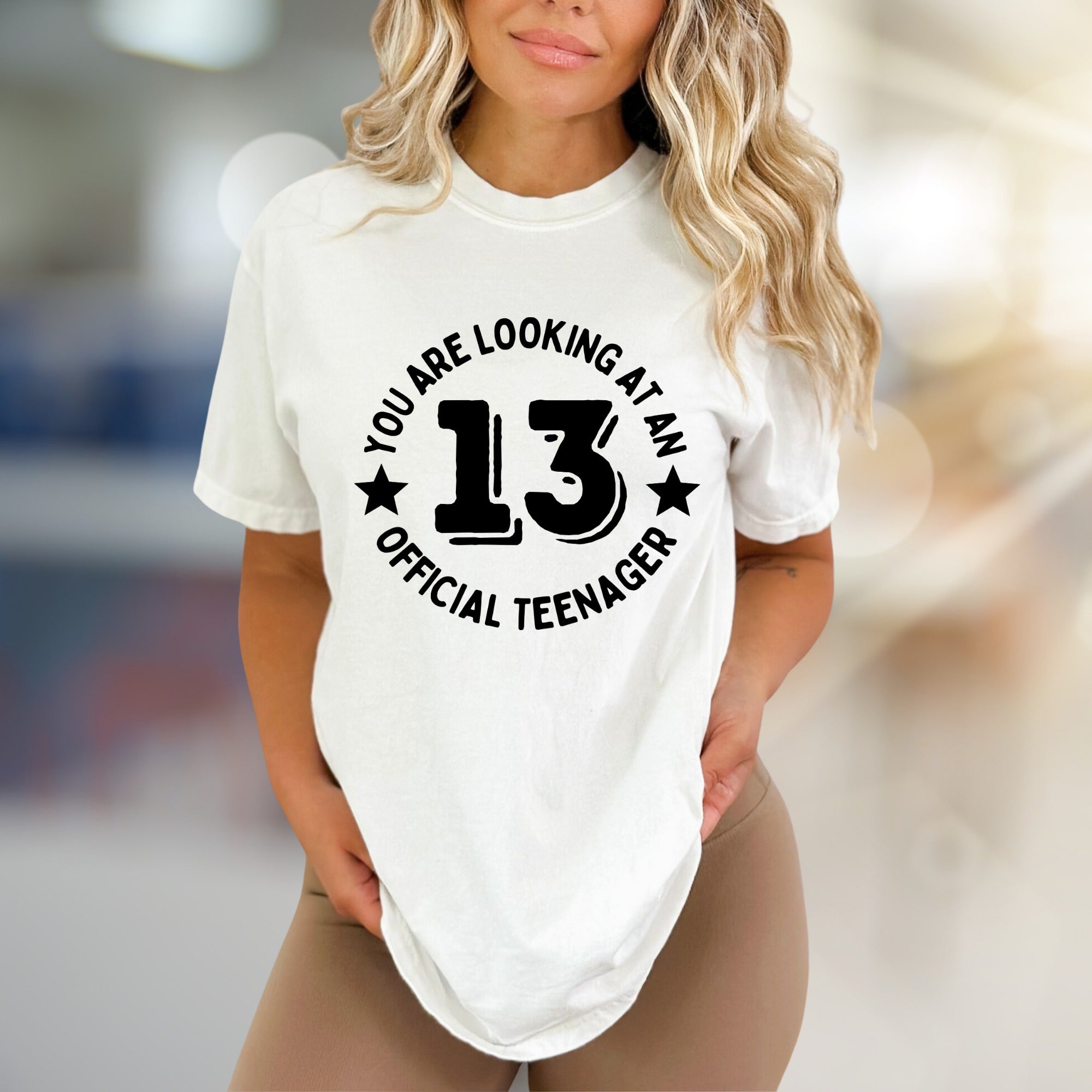 "YOU ARE LOOKING AT AN OFFICIAL TEENAGER 13" Birthday Graphic Tee, A Milestone Pick for Celebrating Teens