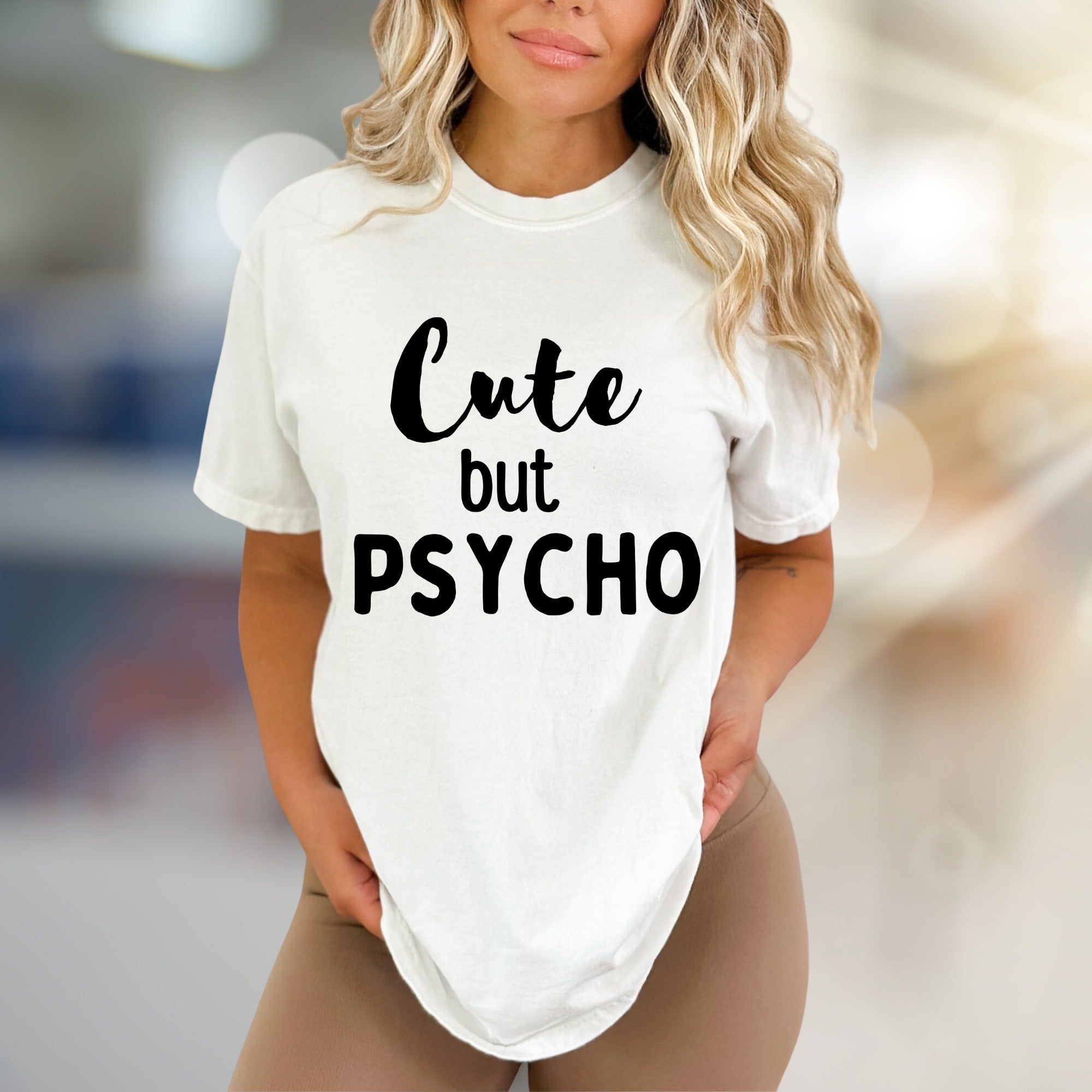 "Cute but PSYCHO" Bold Graphic Tee, a Witty Pick for Expressive Souls