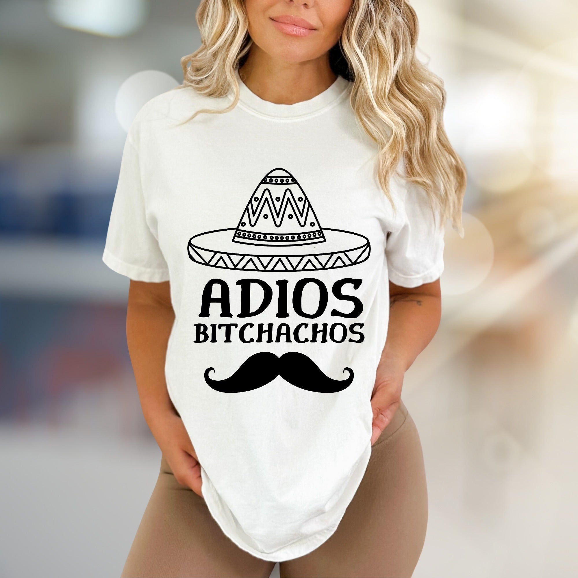 "ADIOS BITCHACHOS" Sombrero Humor Graphic Tee, A Playful Farewell Unisex Tee