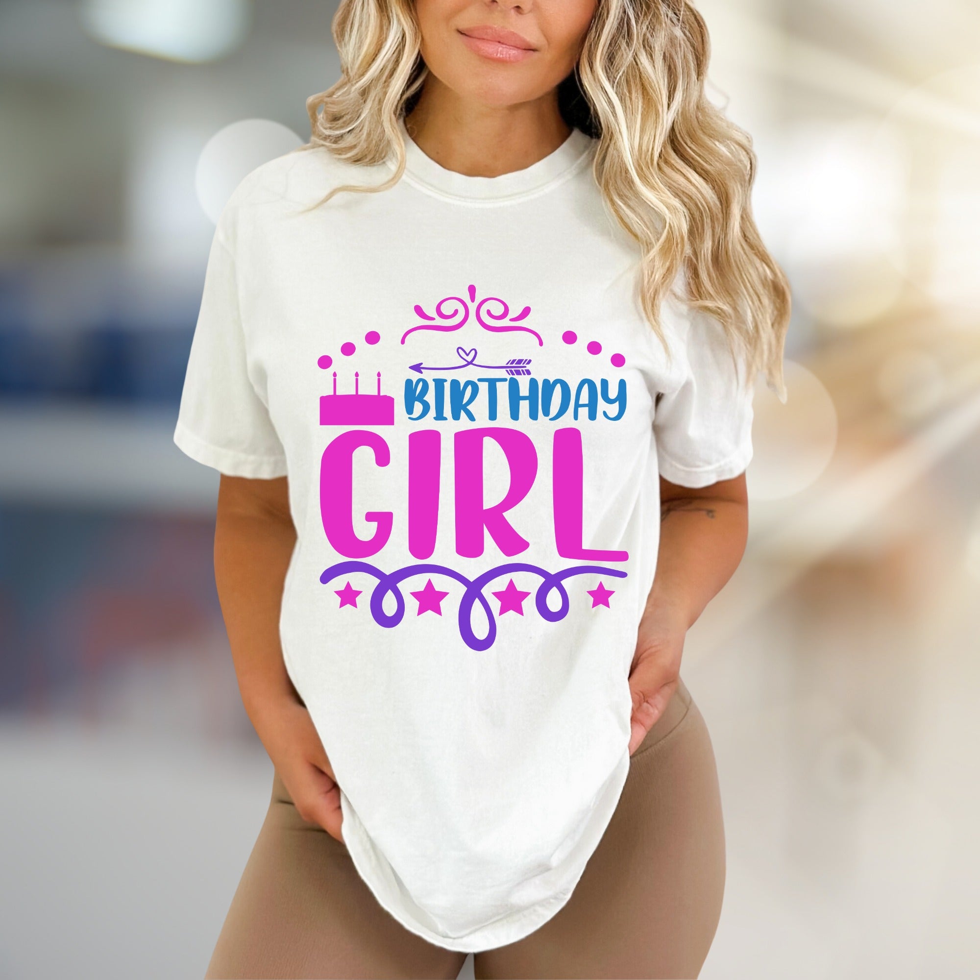 "BIRTHDAY GIRL" Celebration Graphic Tee, a Festive Pick for Her Day
