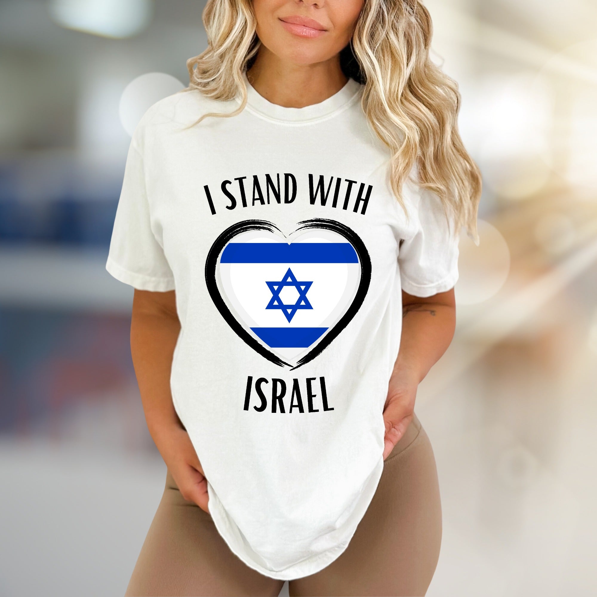 "I Stand With Israel" Patriotic Heart Graphic Tee, A Unity Pick for Supporters