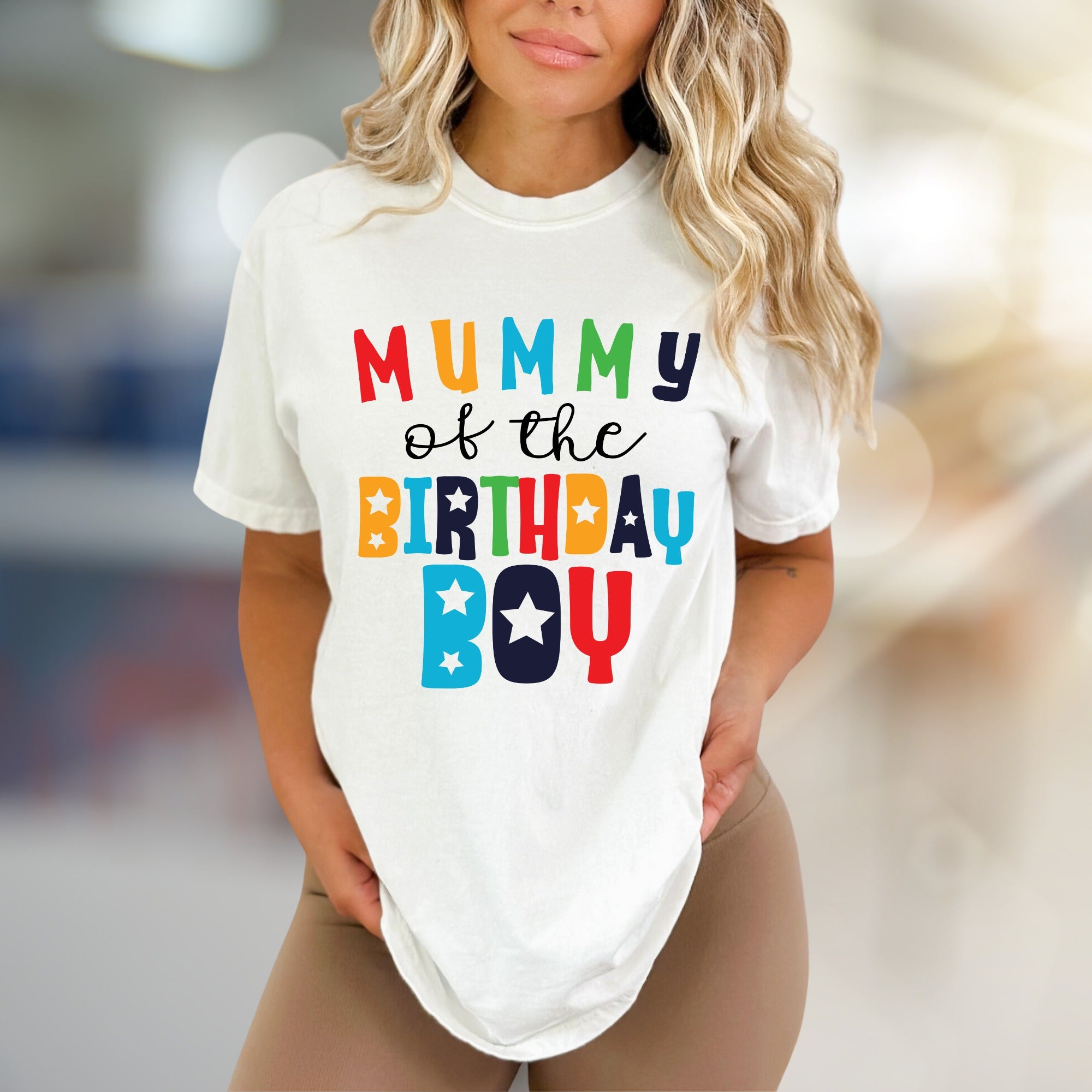 "MUMMY of the BIRTHDAY BOY" Celebration Graphic Tee, a Mom Life Pick for Proud Mothers