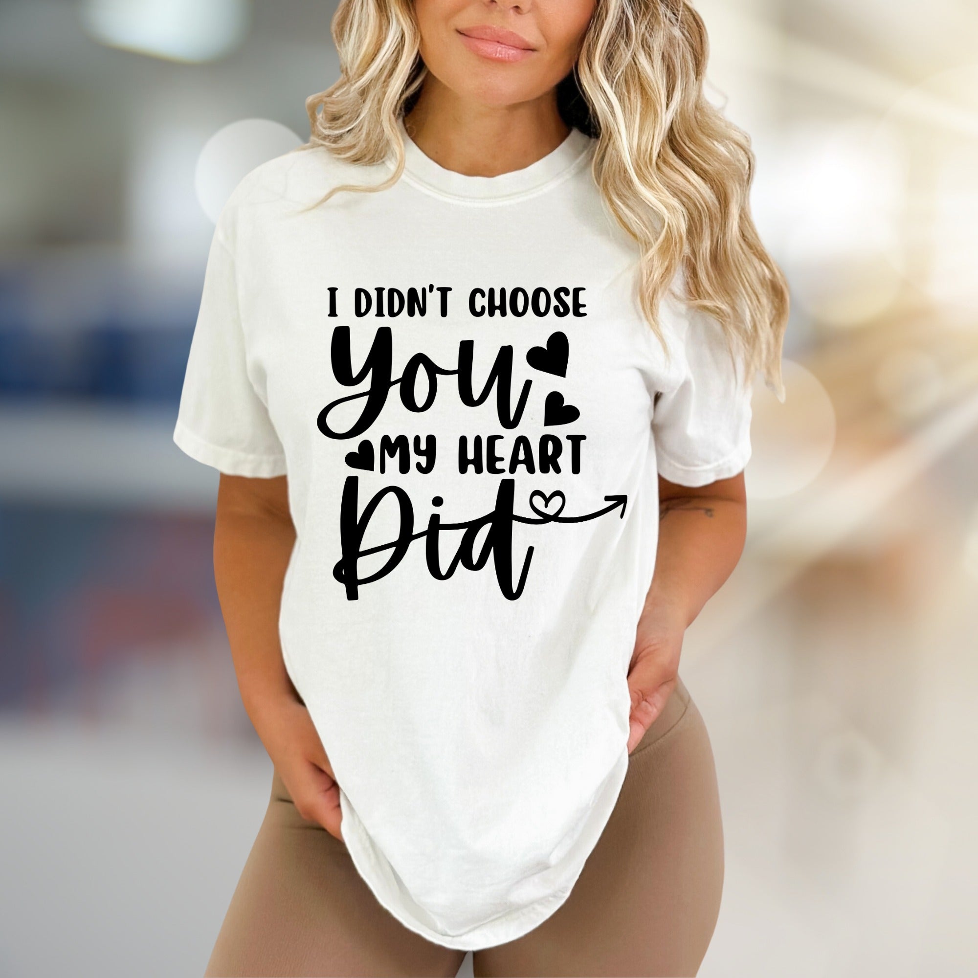 "I Didn't Choose You My Heart Did" Romantic Love Graphic Tee, a Sweetheart Pick for Couples