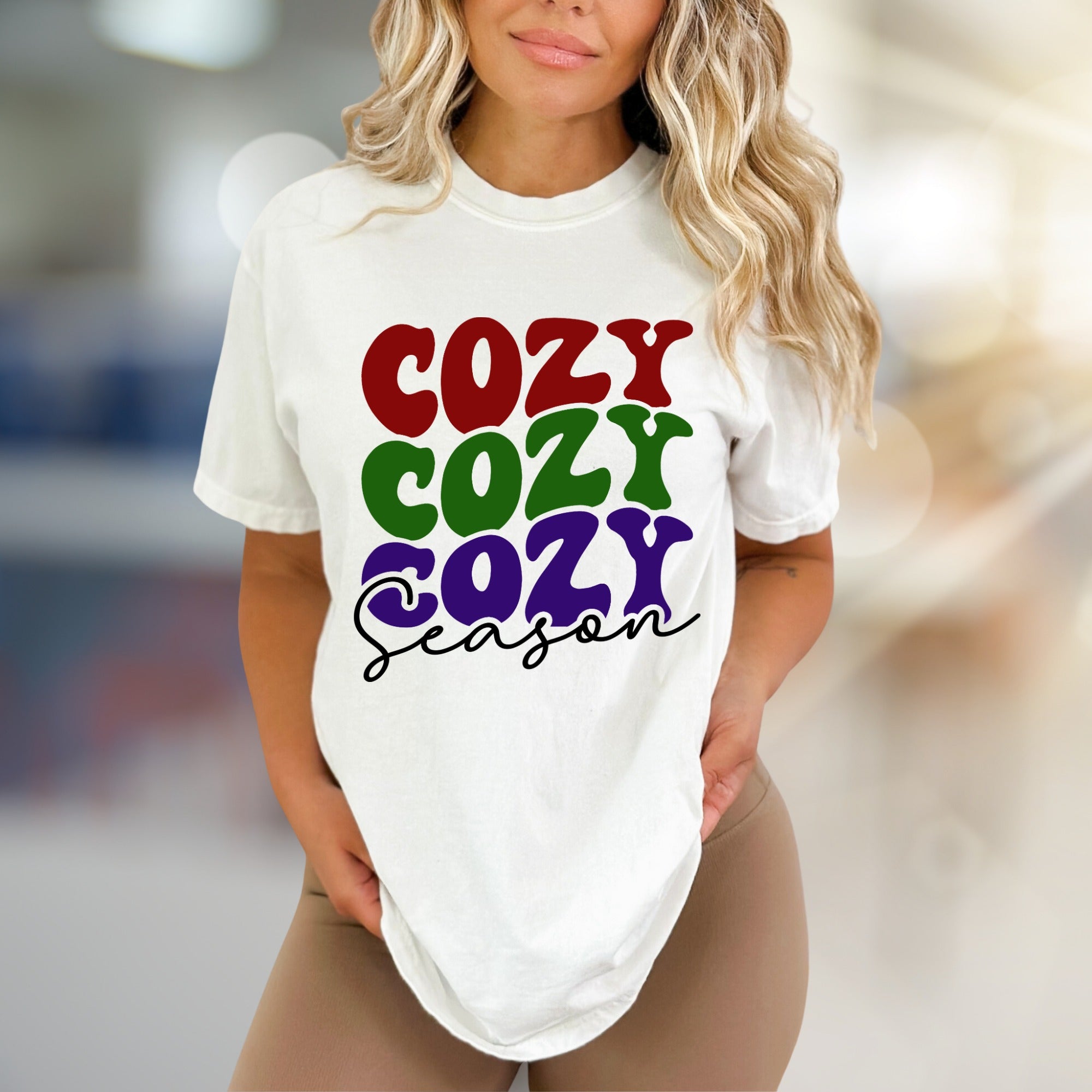 "Cozy Cozy Cozy Season" Retro Groovy Graphic Tee, a Comfort-First Unisex Pick