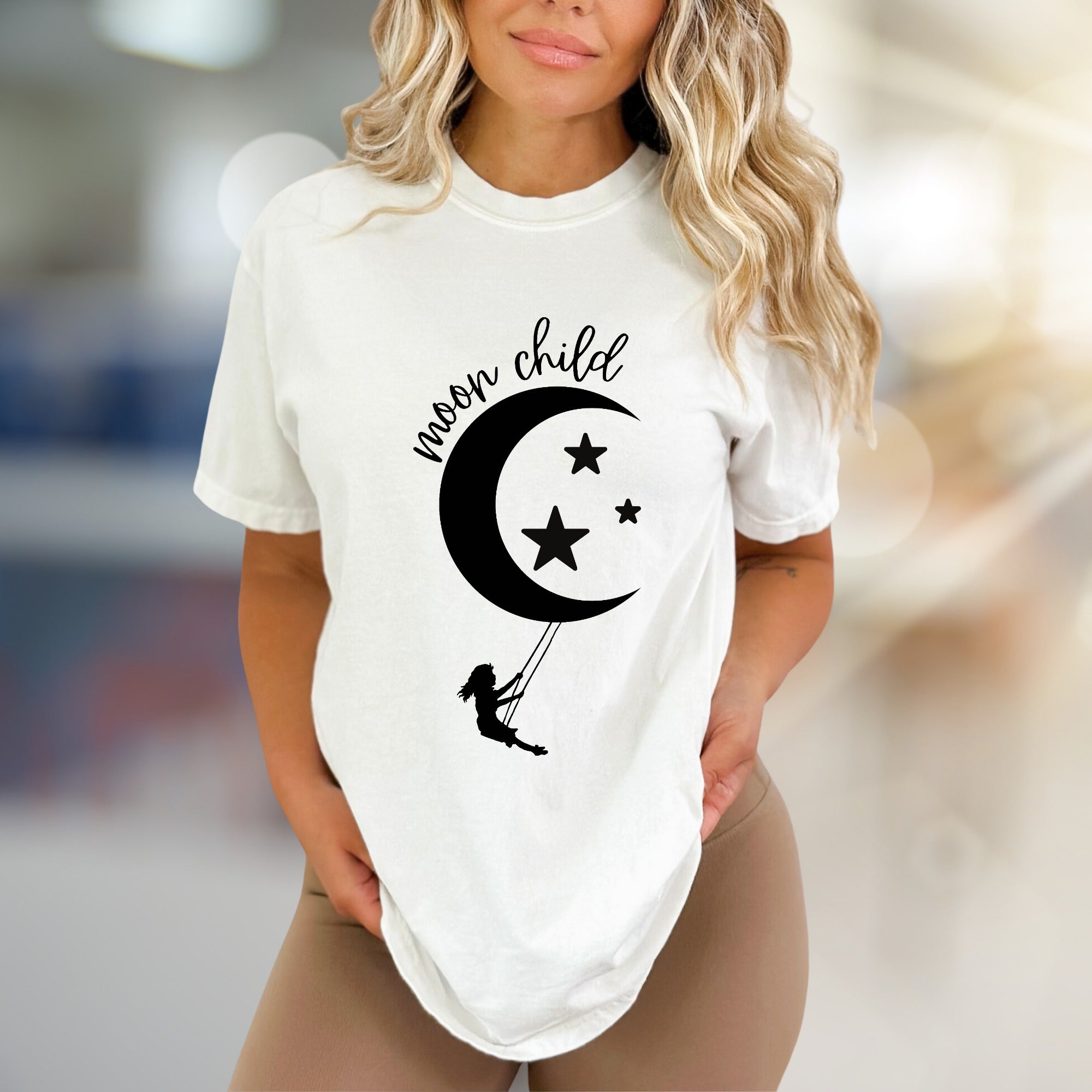 "Moon Child" Celestial Graphic Tee, a Dreamy Pick for Stargazers