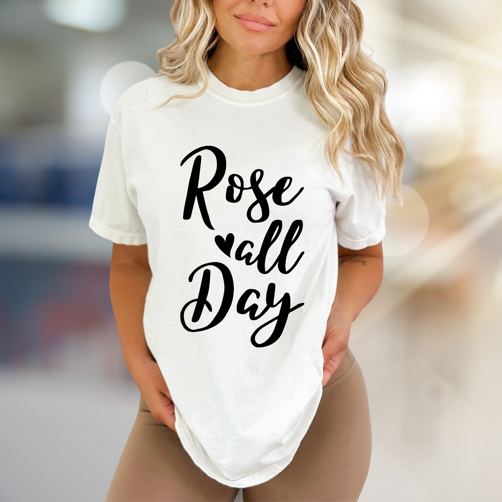 "Rose All Day" Wine Lover Graphic Tee, a Chic Lifestyle Pick for Enthusiasts