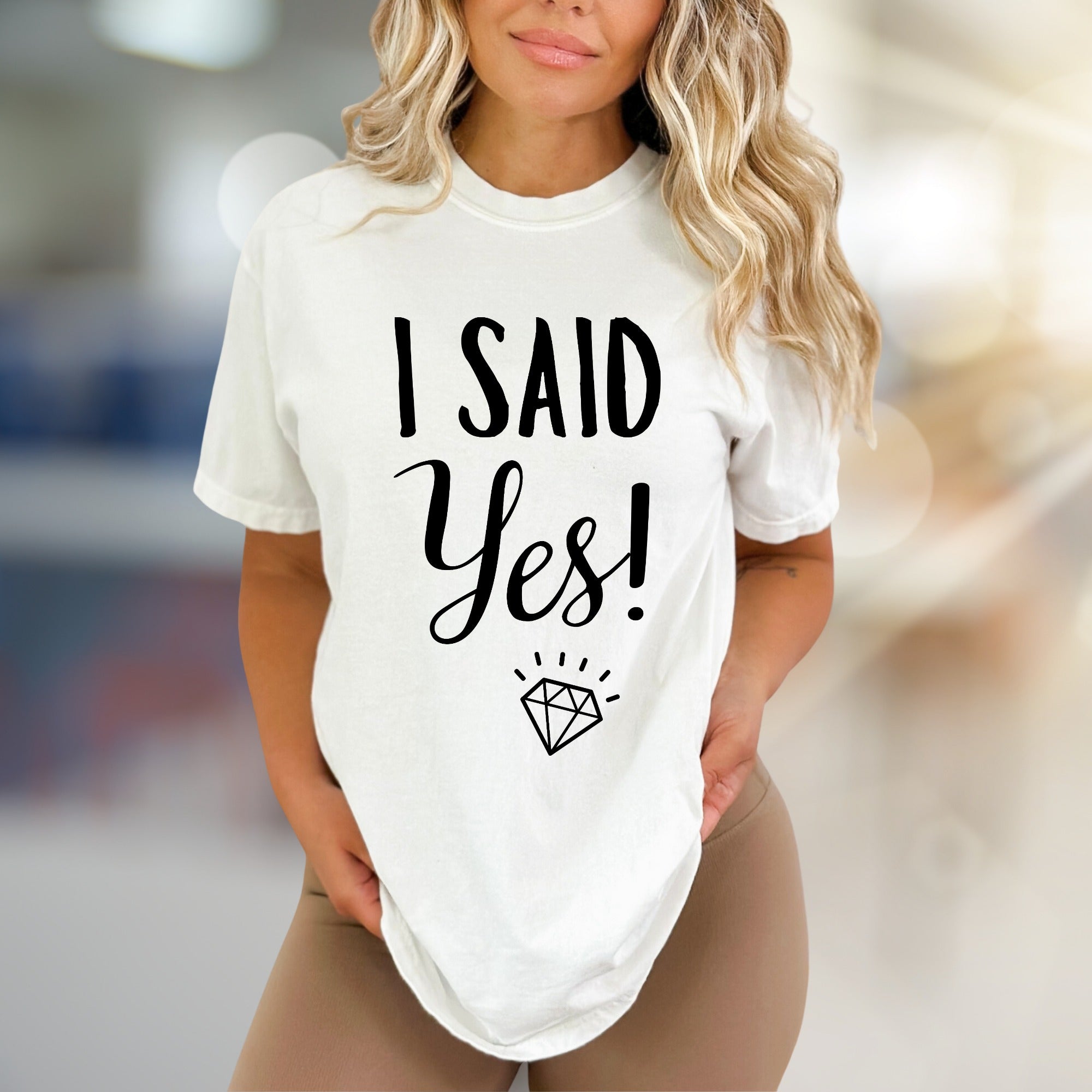 "I Said Yes!" Engagement Graphic Tee, a Bridal Party Pick for Brides-to-Be