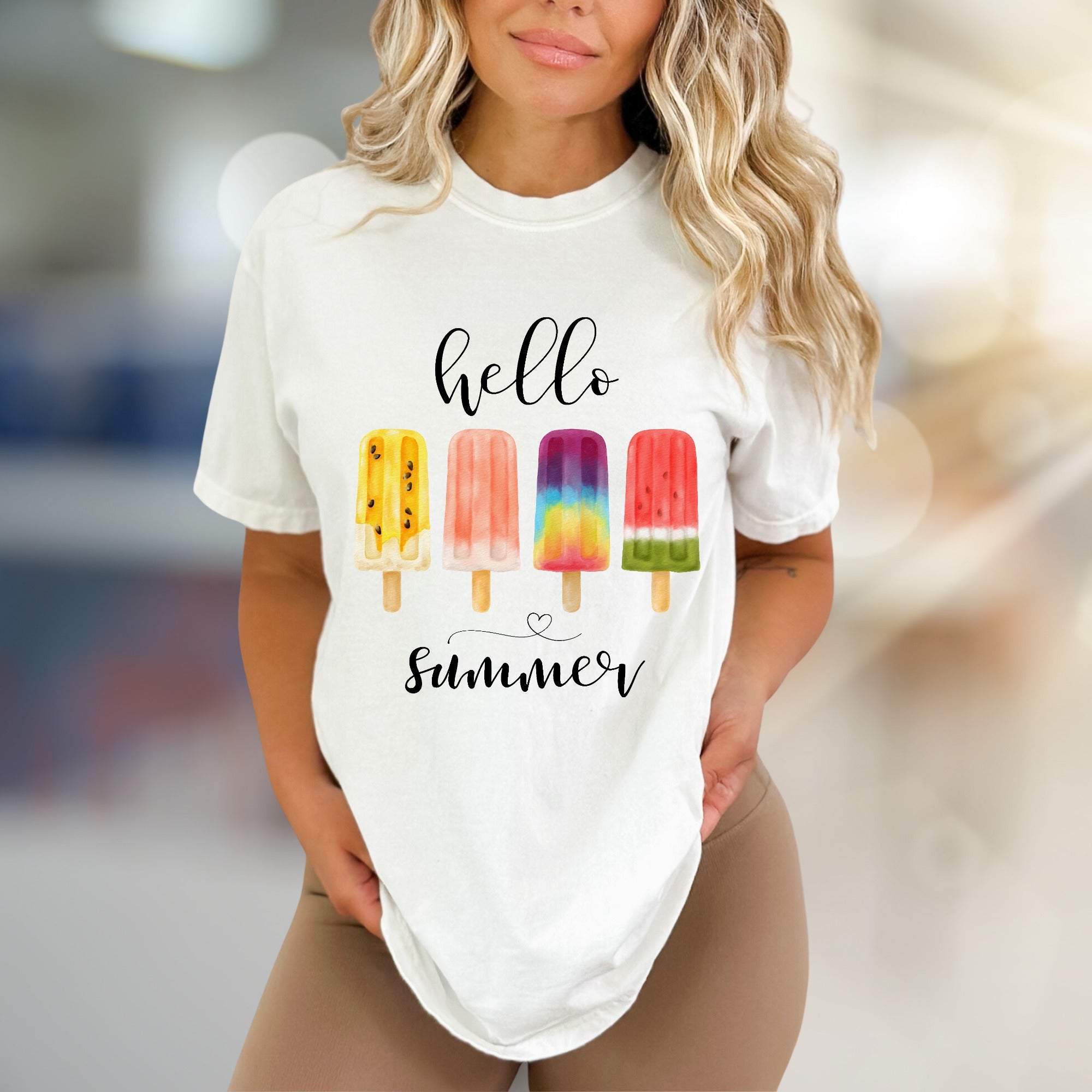 "hello summer" Popsicle Graphic Tee, a Summer Refreshment Pick for All
