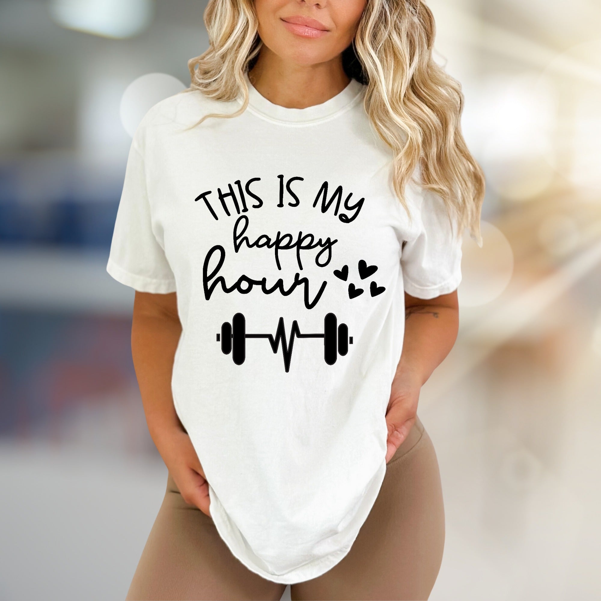 "THIS IS MY happy hour" Gym Graphic Tee, a Fitness Pick for Workout Lovers