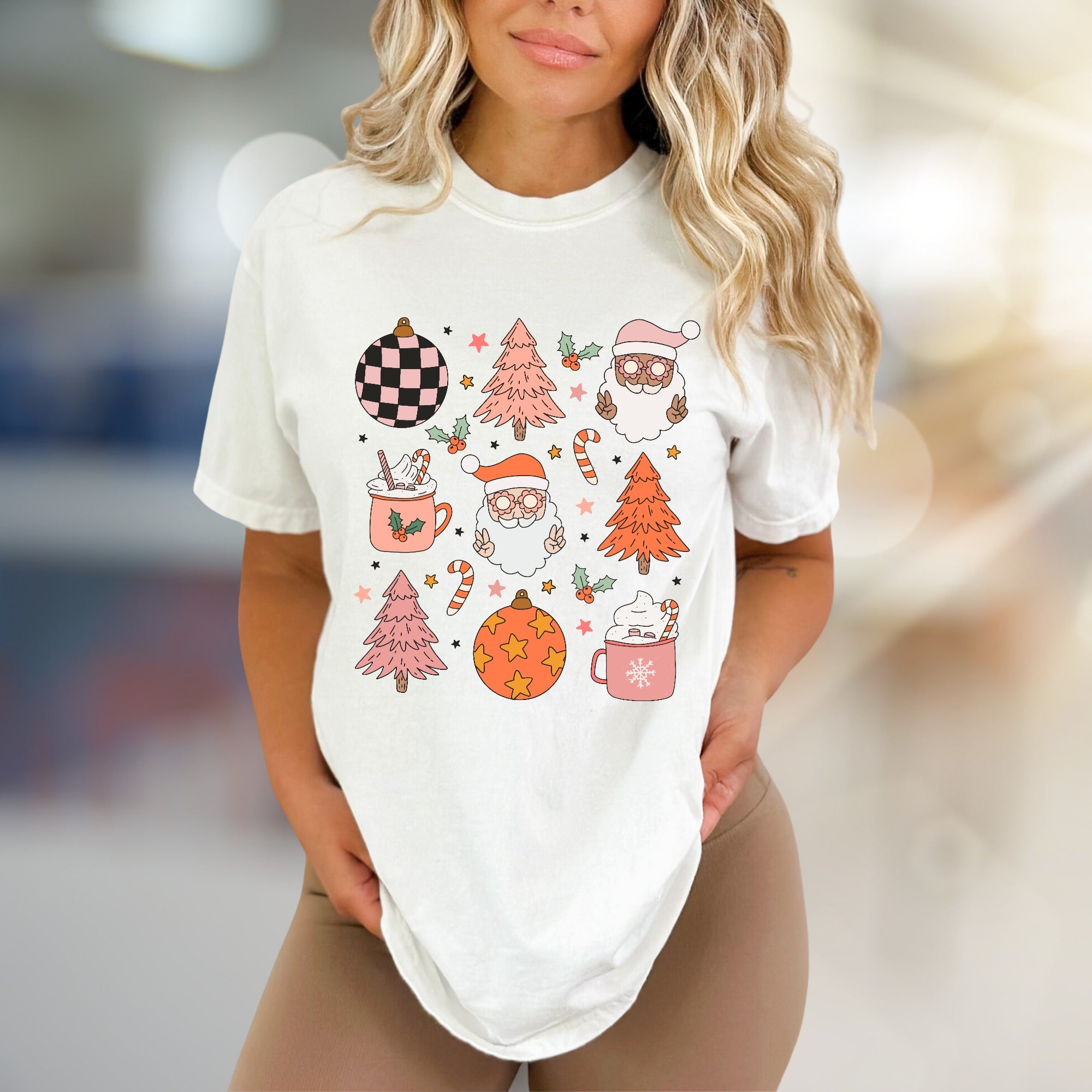 Retro Christmas Santa & Hot Cocoa Graphic Tee, A Cozy Holiday Pick for Everyone