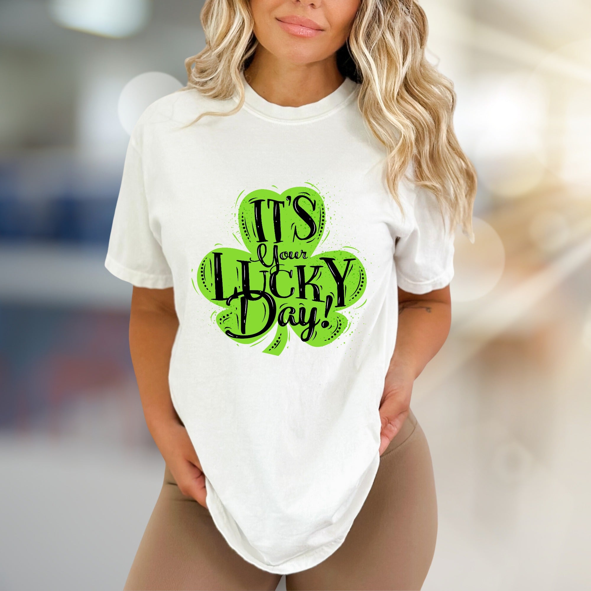 "IT'S Your LUCKY Day!" Shamrock Graphic Tee, a Festive St. Patrick's Pick for Everyone