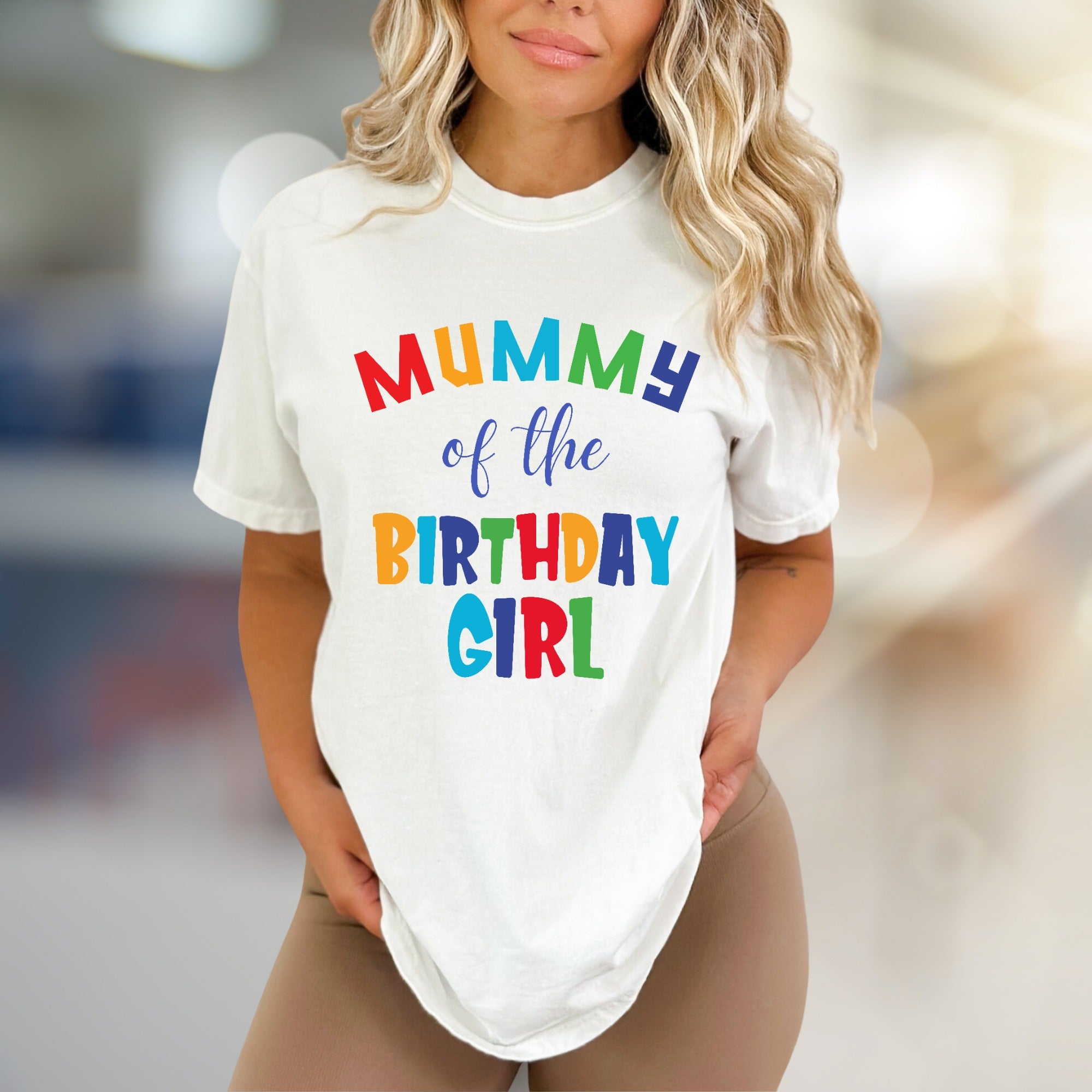"Mummy of the Birthday Girl" Colorful Fun Graphic Tee, a Celebration Pick