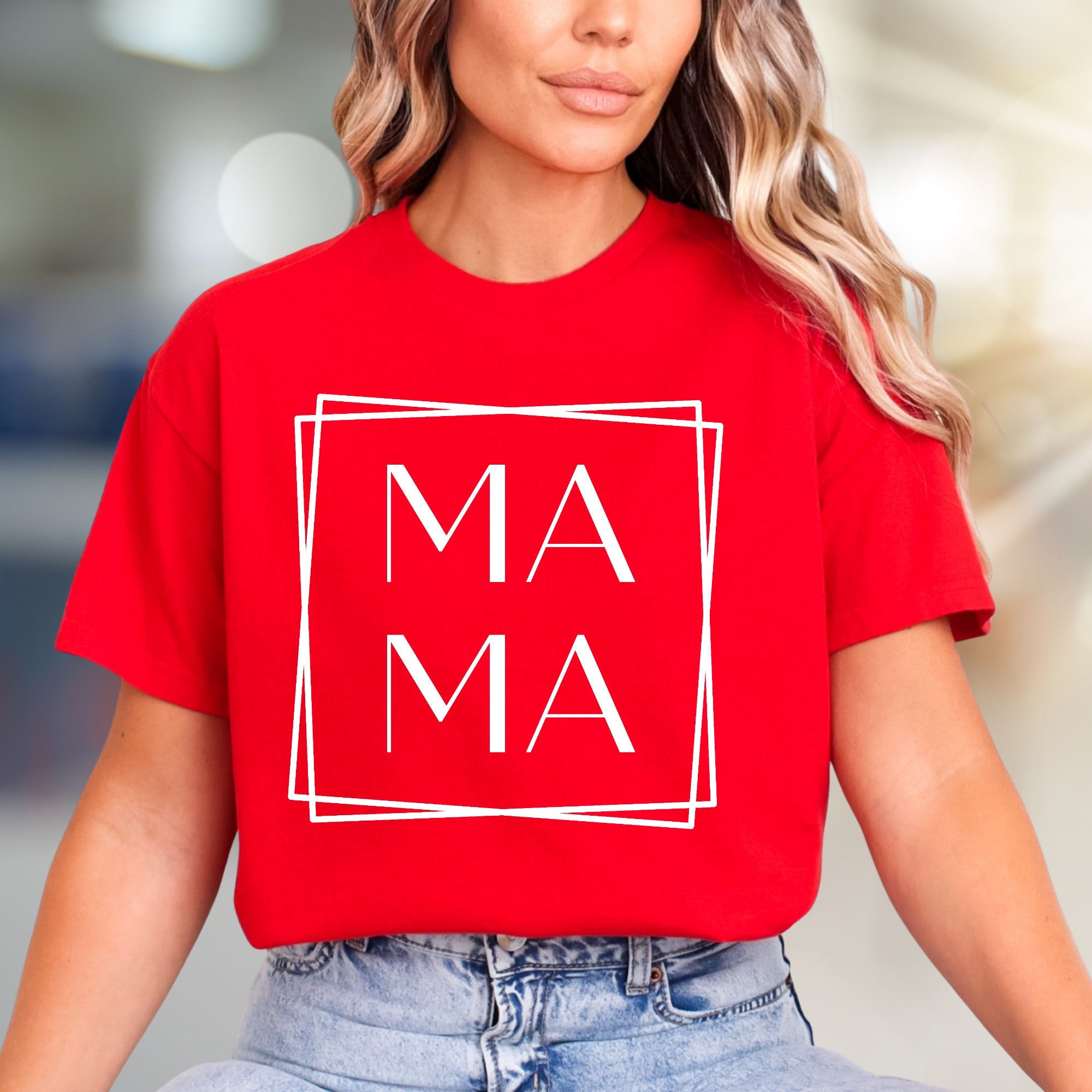 "MAMA MAMA" Minimalist Graphic Tee, a Chic Pick for Modern Moms