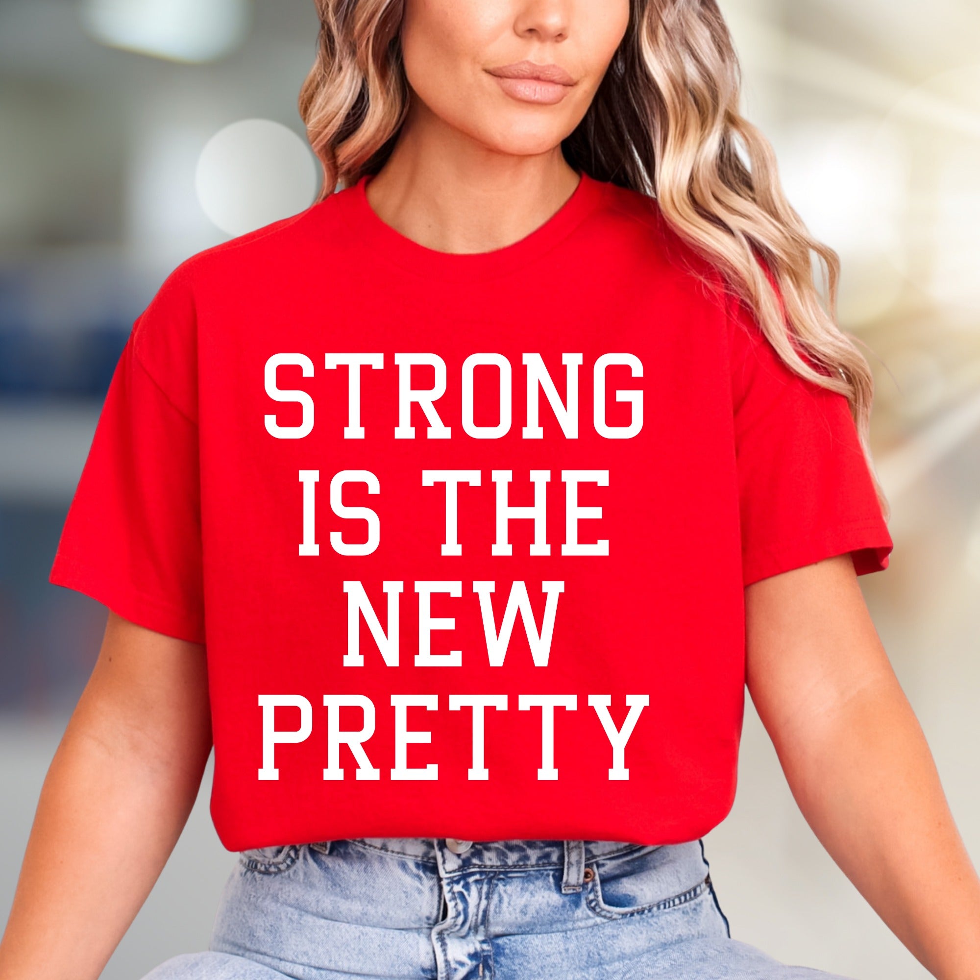 "STRONG IS THE NEW PRETTY" Empowering Graphic Tee, a Bold Statement for Her