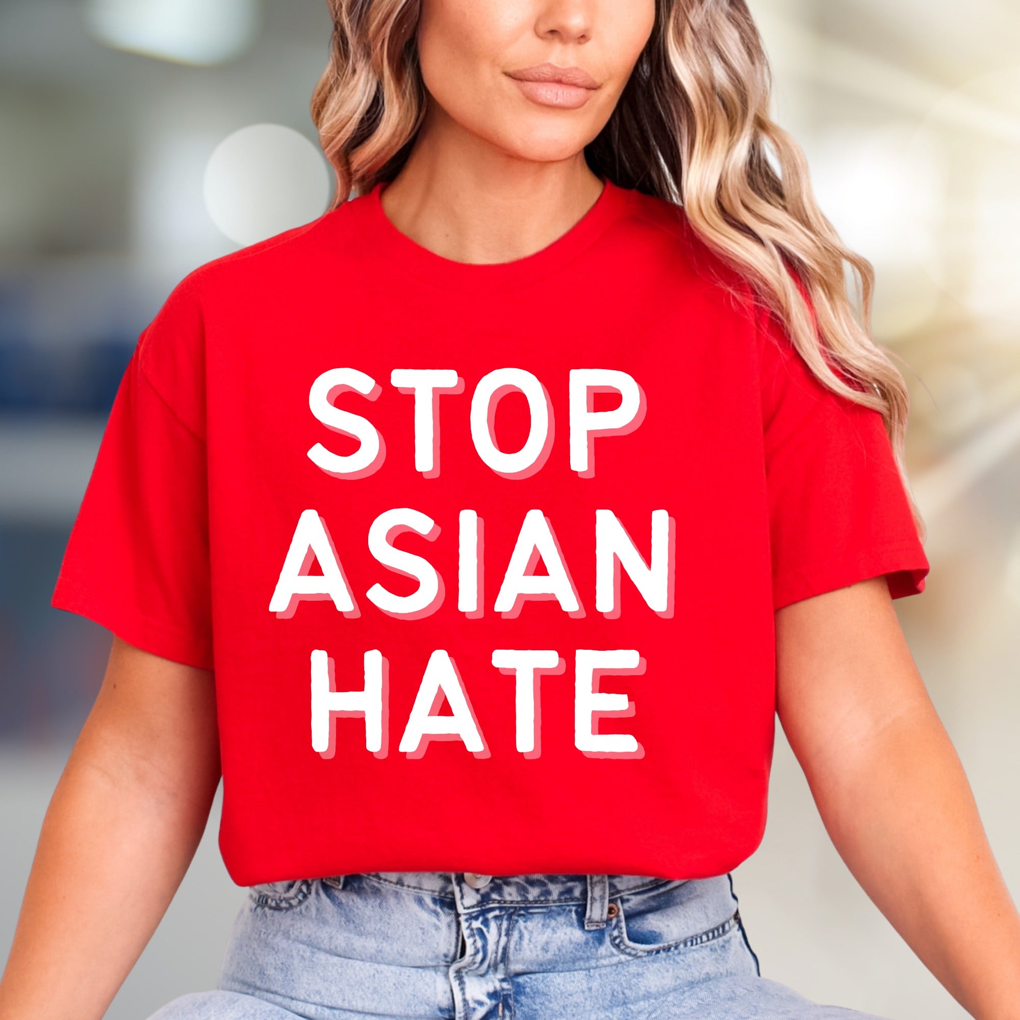 "STOP ASIAN HATE" Bold Statement Graphic Tee, a Stand for Unity for Activists