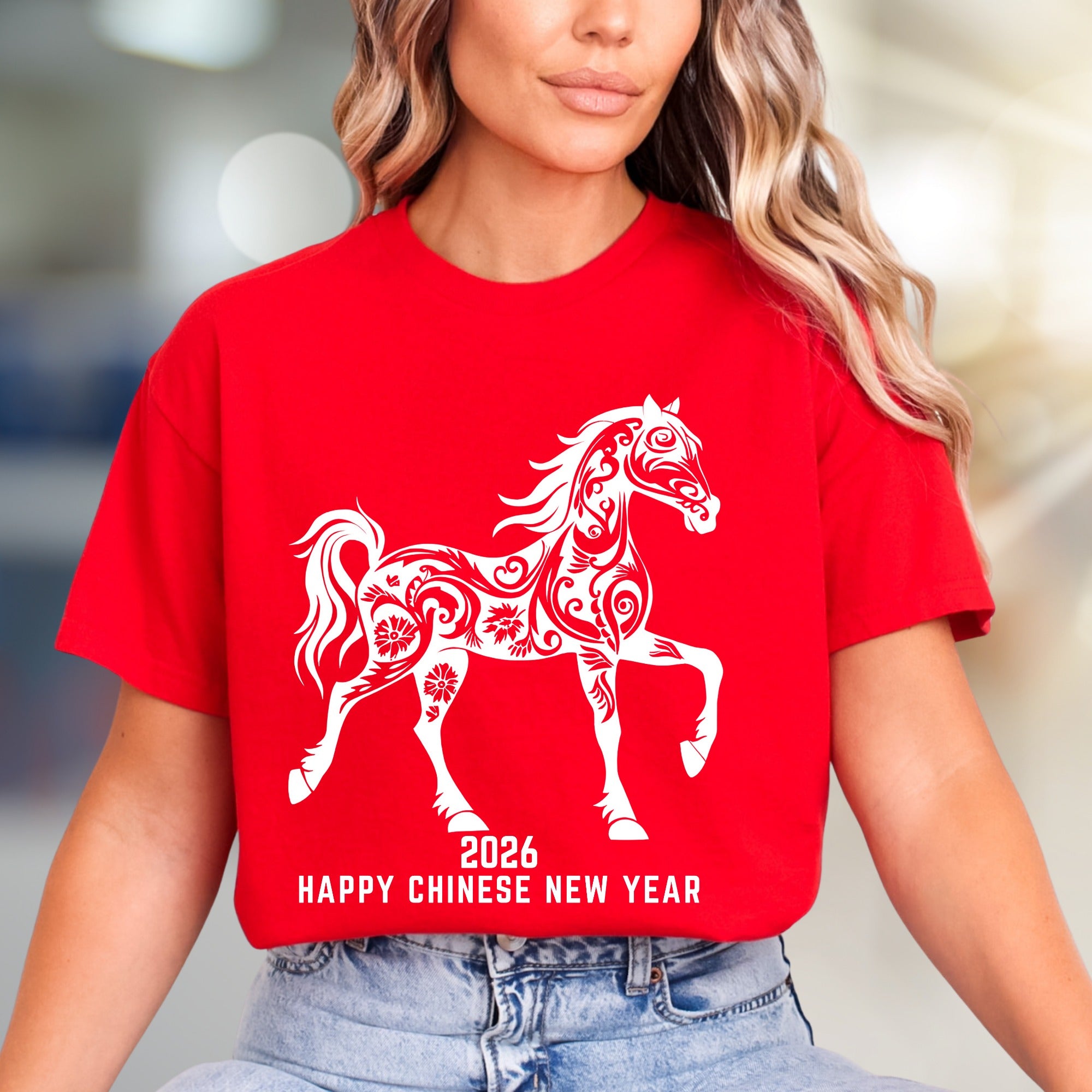 Happy Chinese New Year 2026 Floral Horse Graphic Tee, a Lunar Celebration Pick for Everyone