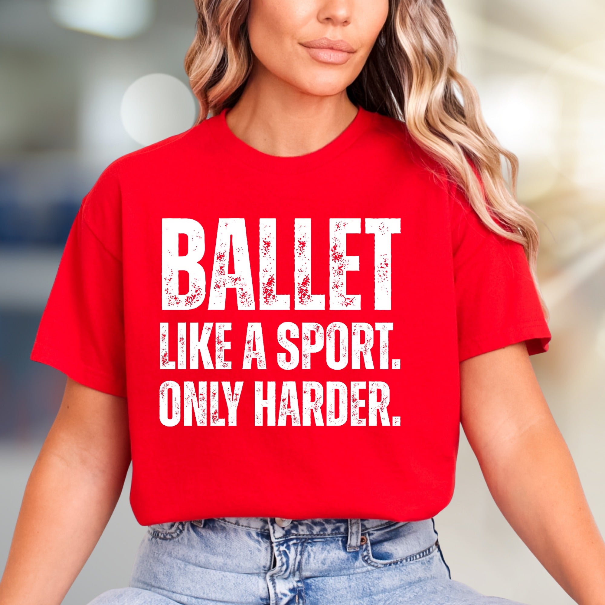 "BALLET LIKE A SPORT. ONLY HARDER." Empowering Dance Graphic Tee, a Bold Statement for Ballet Enthusiasts