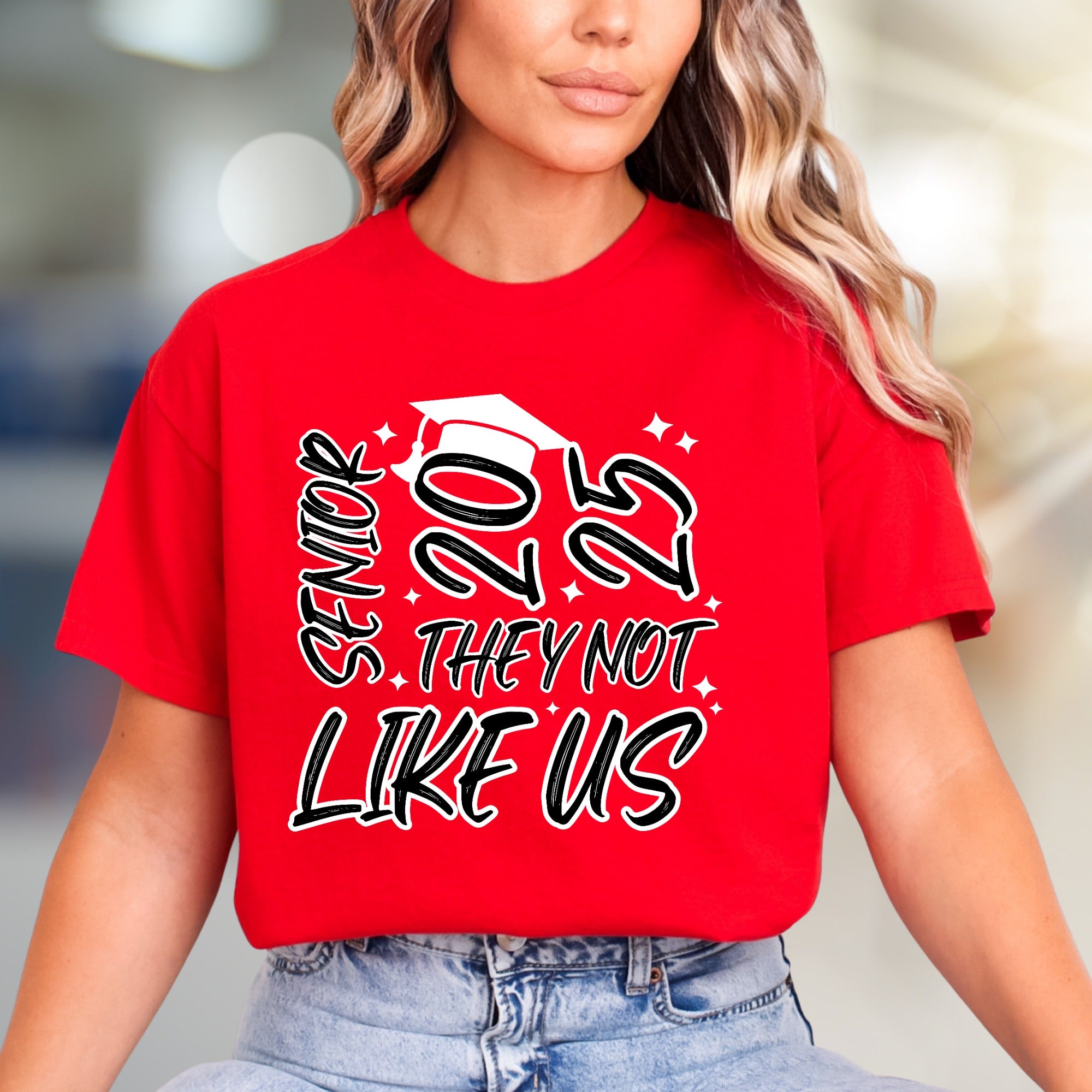 Senior 20 They Not Like Us Cap - Graduation Spirit Graphic Tee, Statement Pick for Graduates