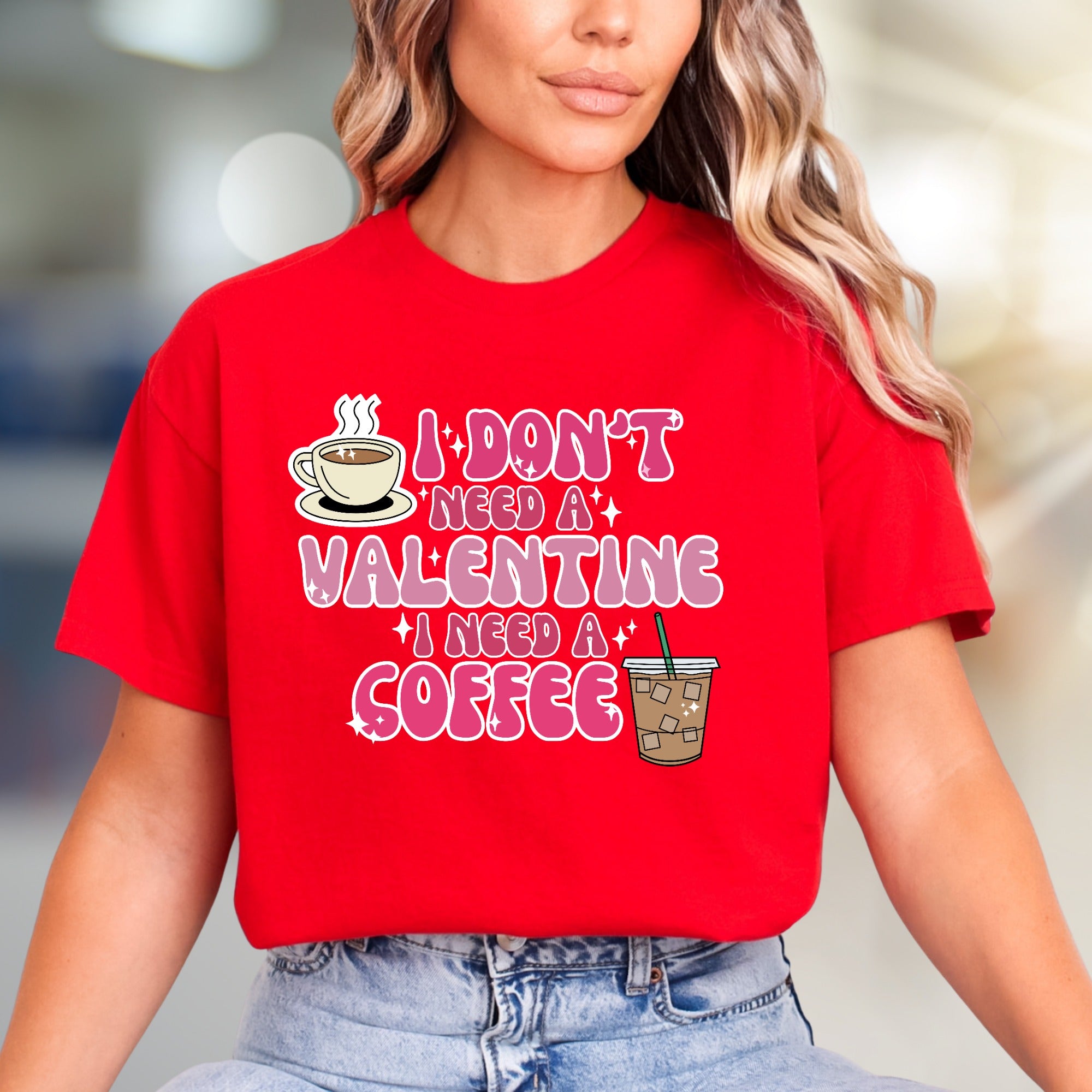 "I Don't Need A Valentine I Need A Coffee" Retro Graphic Tee, a Coffee Lover's Statement