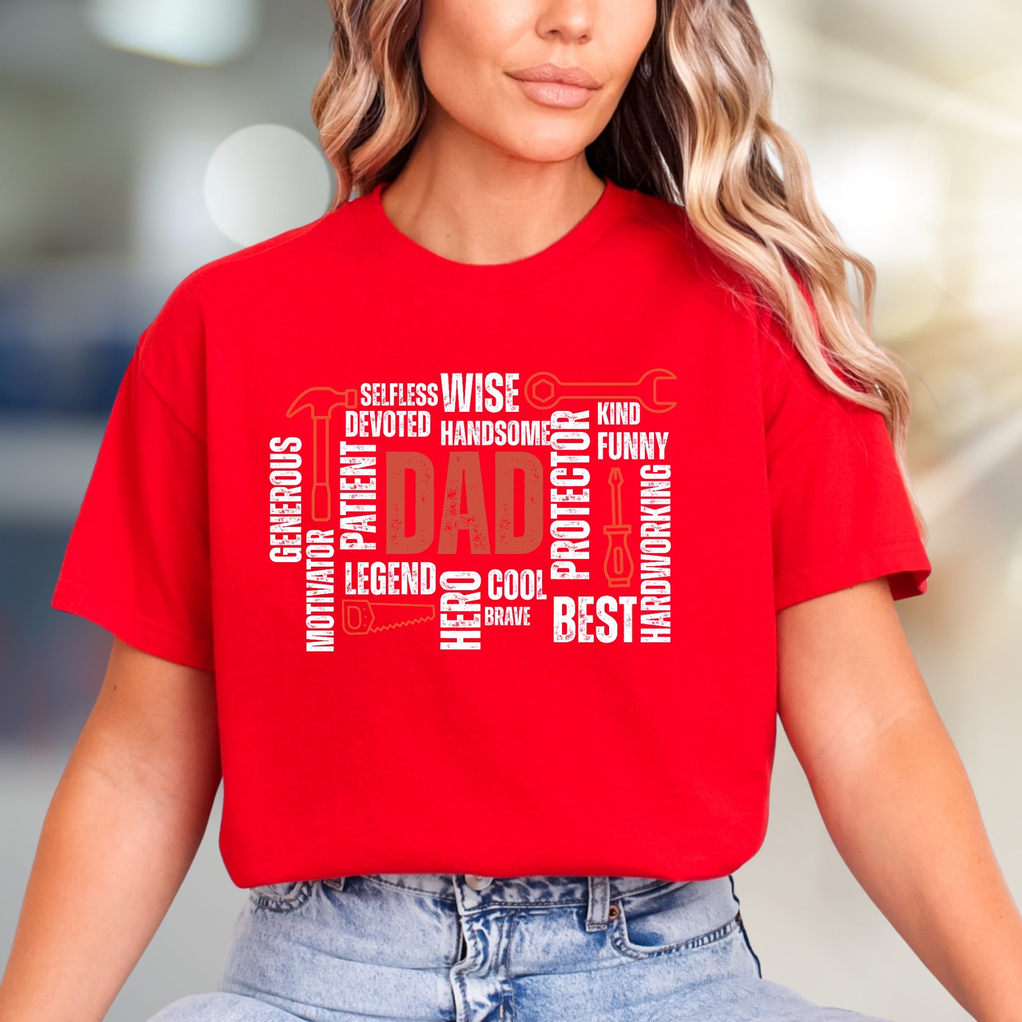 "DAD" Word Cloud Graphic Tee, a Father's Day Perfect Pick for Loved Ones