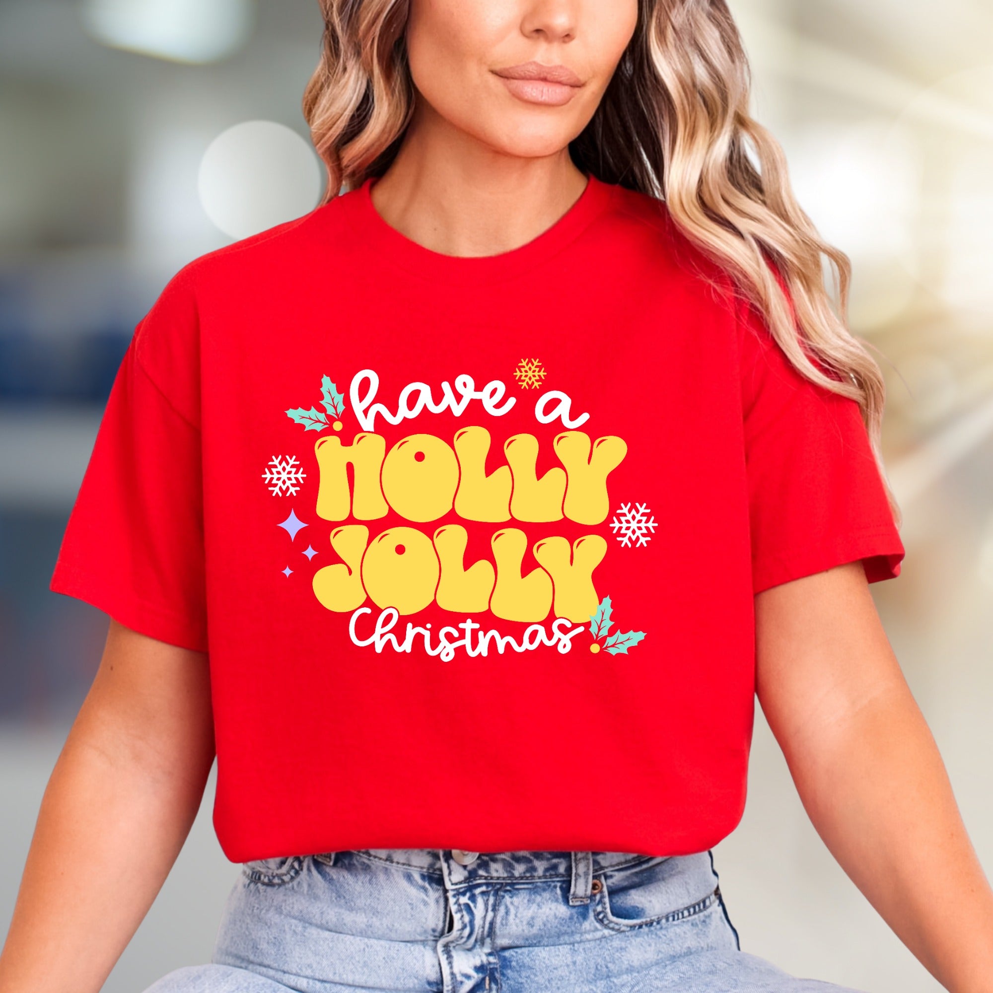 "Have a Holly Jolly Christmas" Retro Holiday Graphic Tee, a Festive Pick for Celebrate