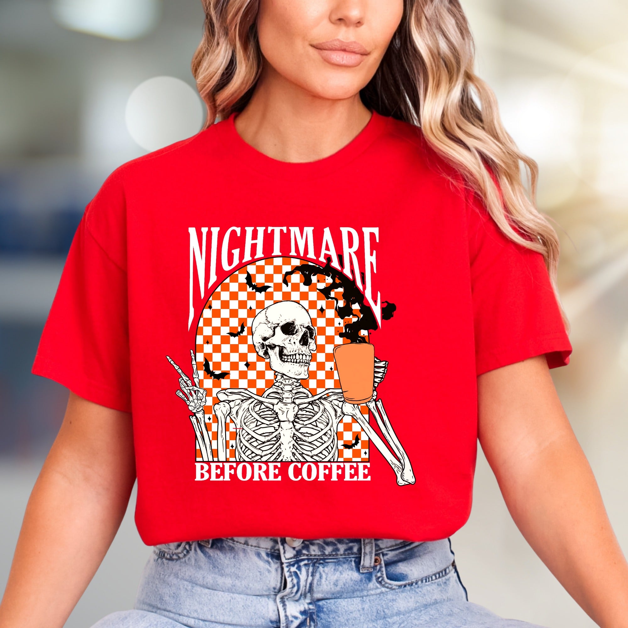 Nightmare Before Coffee Skeleton Graphic Tee, A Spooky Coffee Lover's Pick