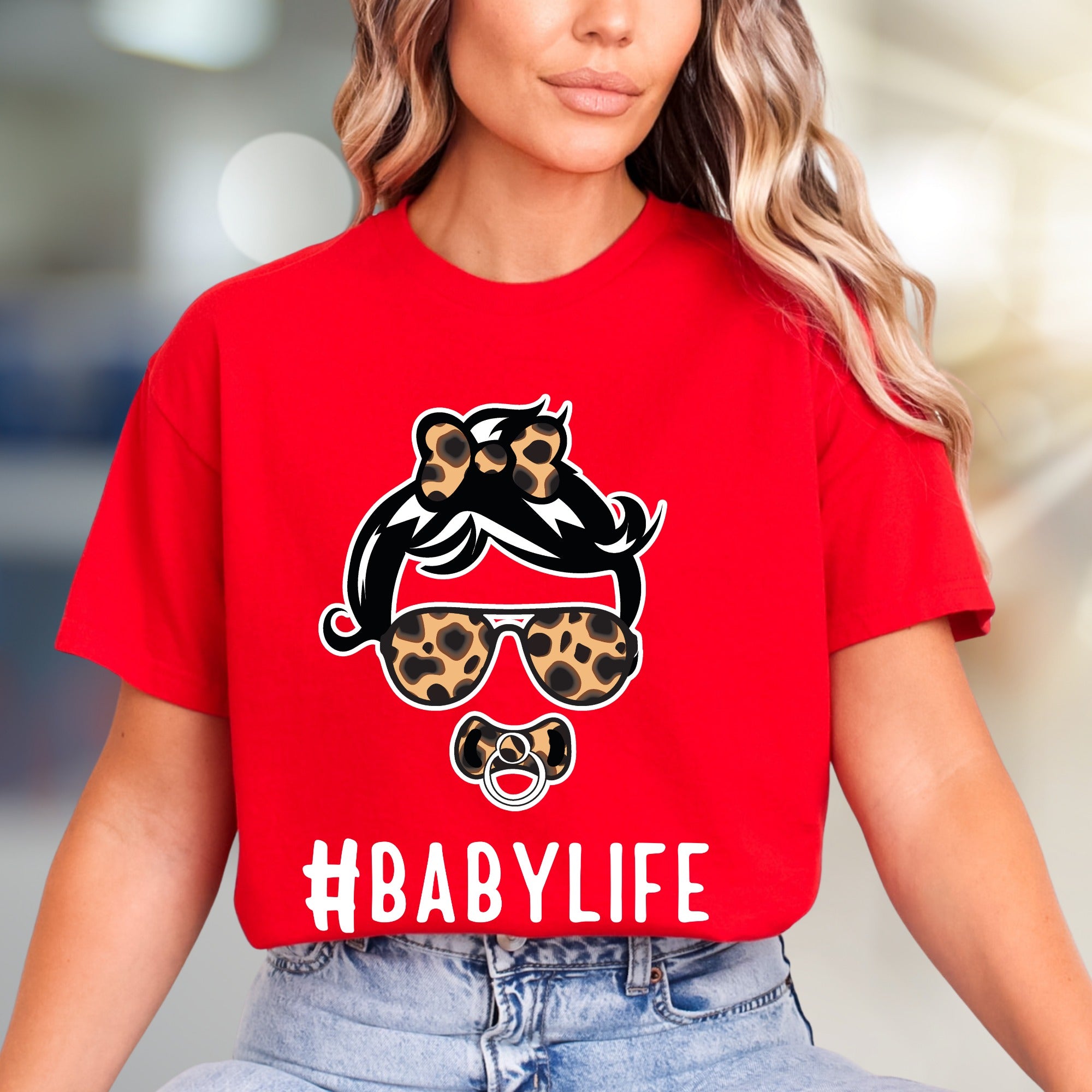 #BABYLIFE Leopard Mama Graphic Tee, a Trendy Mom Life Pick for New Parents