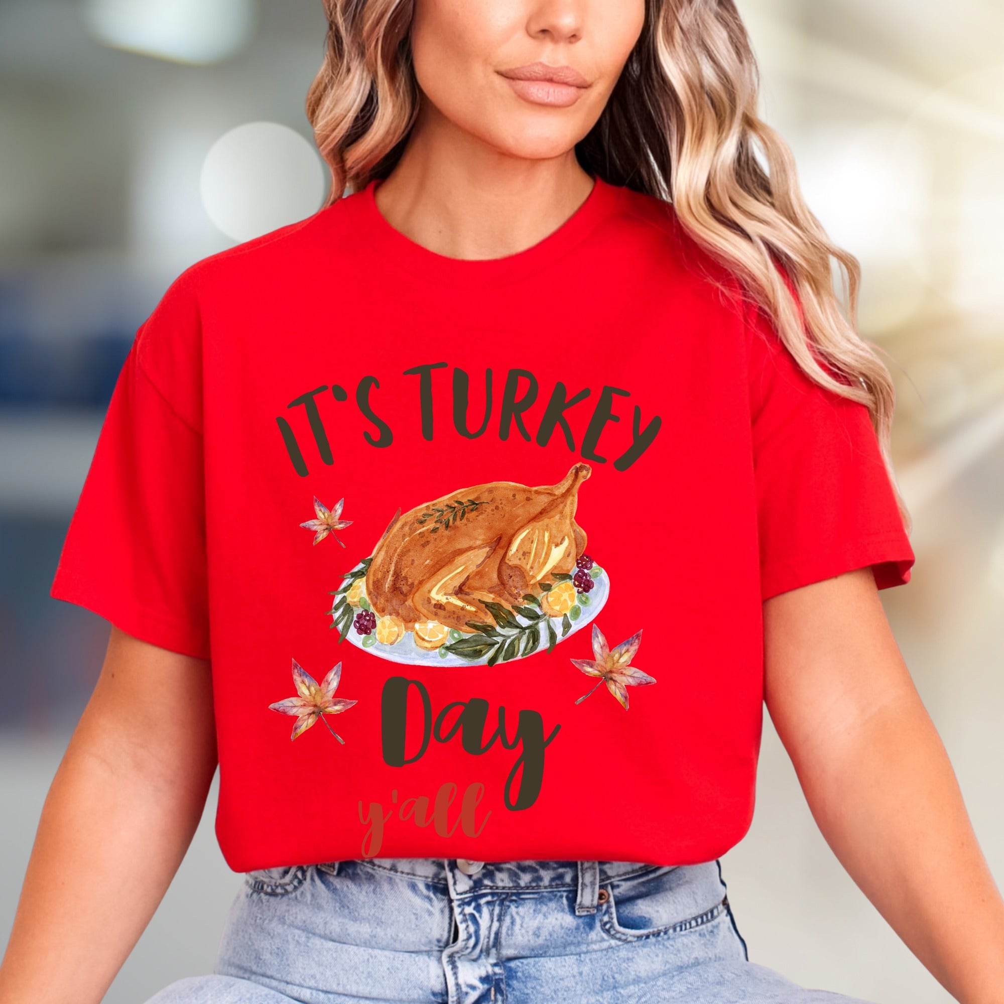 "It's Turkey Day Y'all" Thanksgiving Graphic Tee, a Festive Pick for Celebration