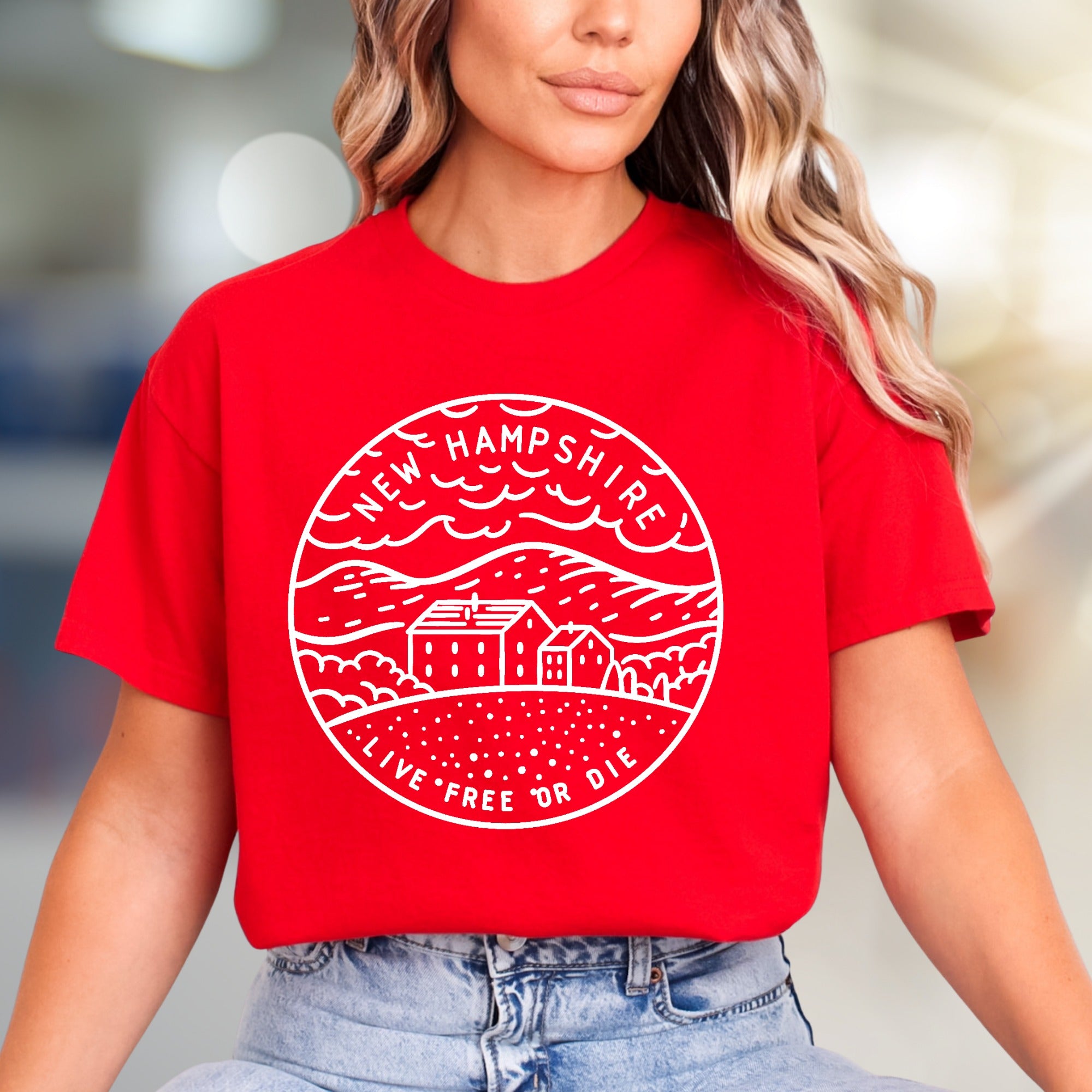 "New Hampshire Live Free or Die" Nature Graphic Tee, a State Pride Pick for Adventurers