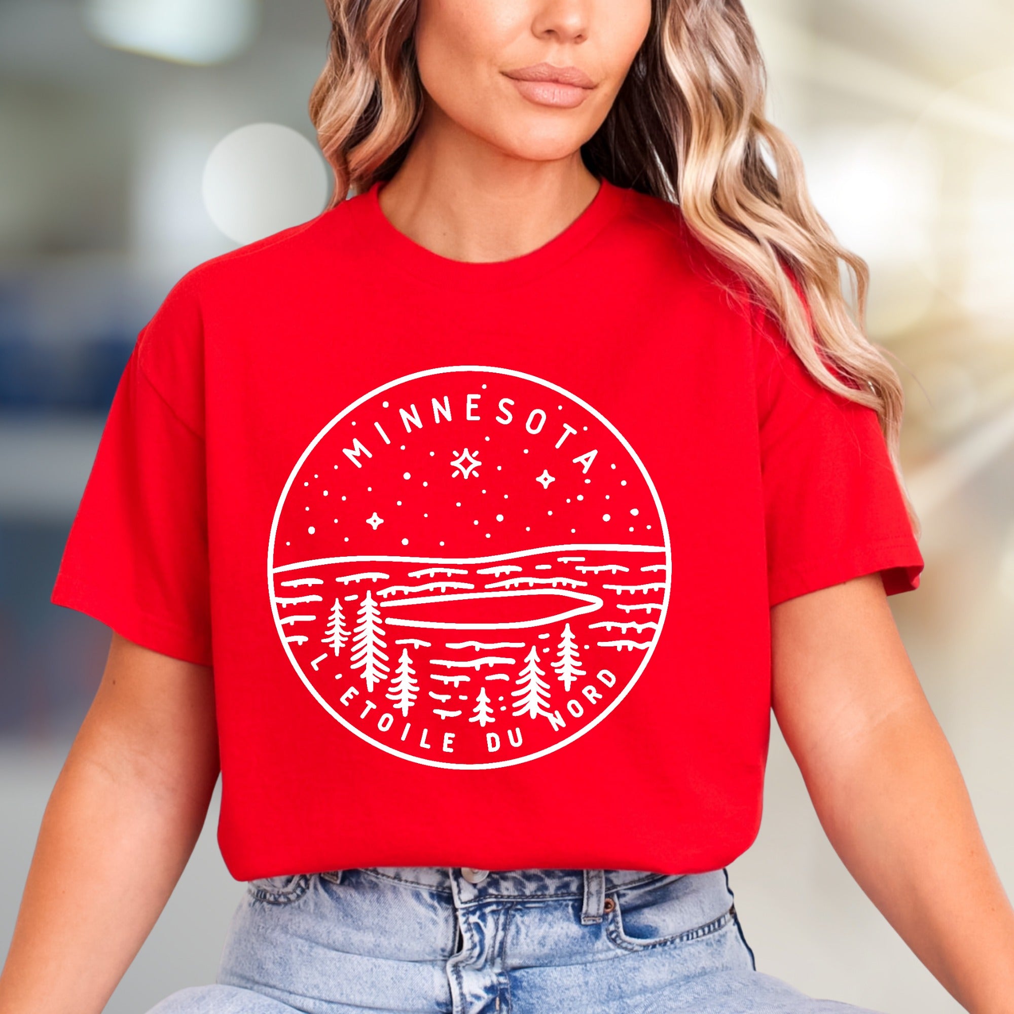 "Minnesota L'etoile du Nord" Scenic Graphic Tee, a Nature-Inspired Pick for Travelers