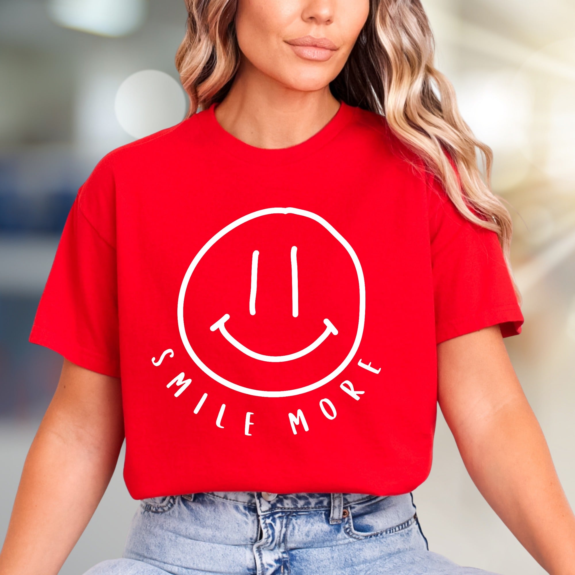 "Smile More" Happy Face Graphic Tee, a Positive Vibe Unisex Pick for Anyone