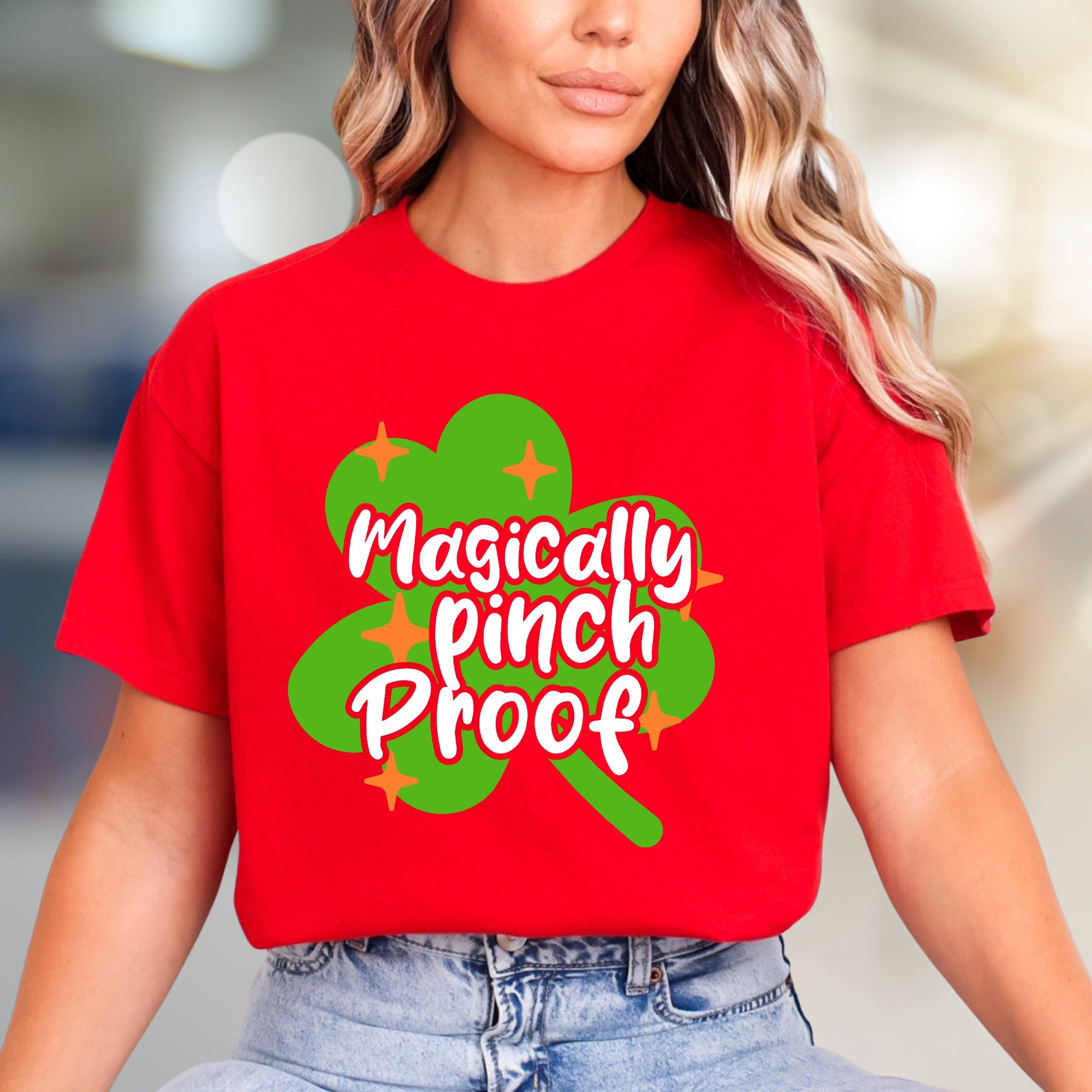 "Magically Pinch Proof" Shamrock Graphic Tee, a St. Paddy's Celebration Pick for Anyone