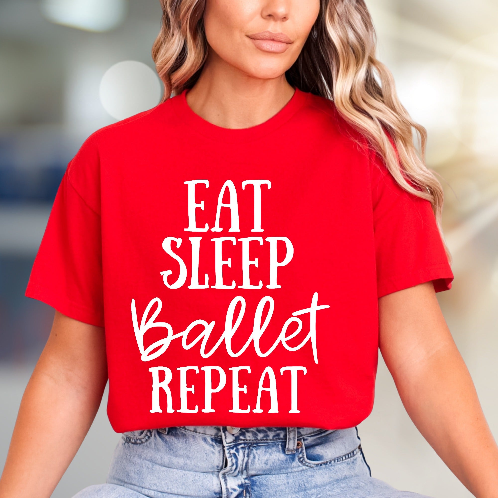 "Eat Sleep Ballet Repeat" Dance Lover Graphic Tee, a Lifestyle Pick for Ballerinas