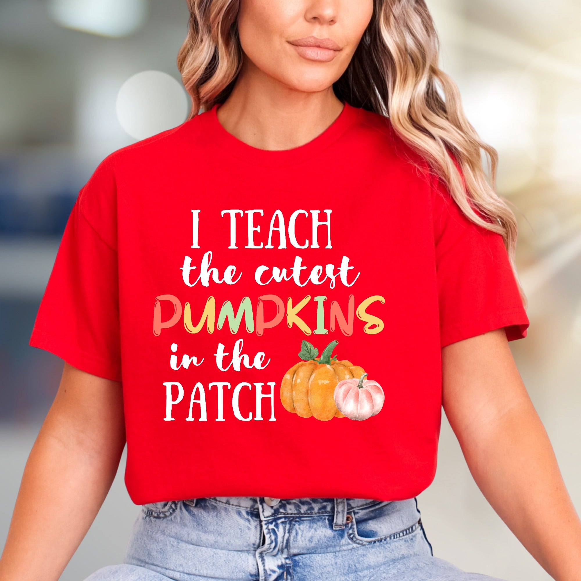 "I Teach the Cutest Pumpkins in the Patch" Fall Teacher Graphic Tee, a Educator Appreciation Pick for Teachers
