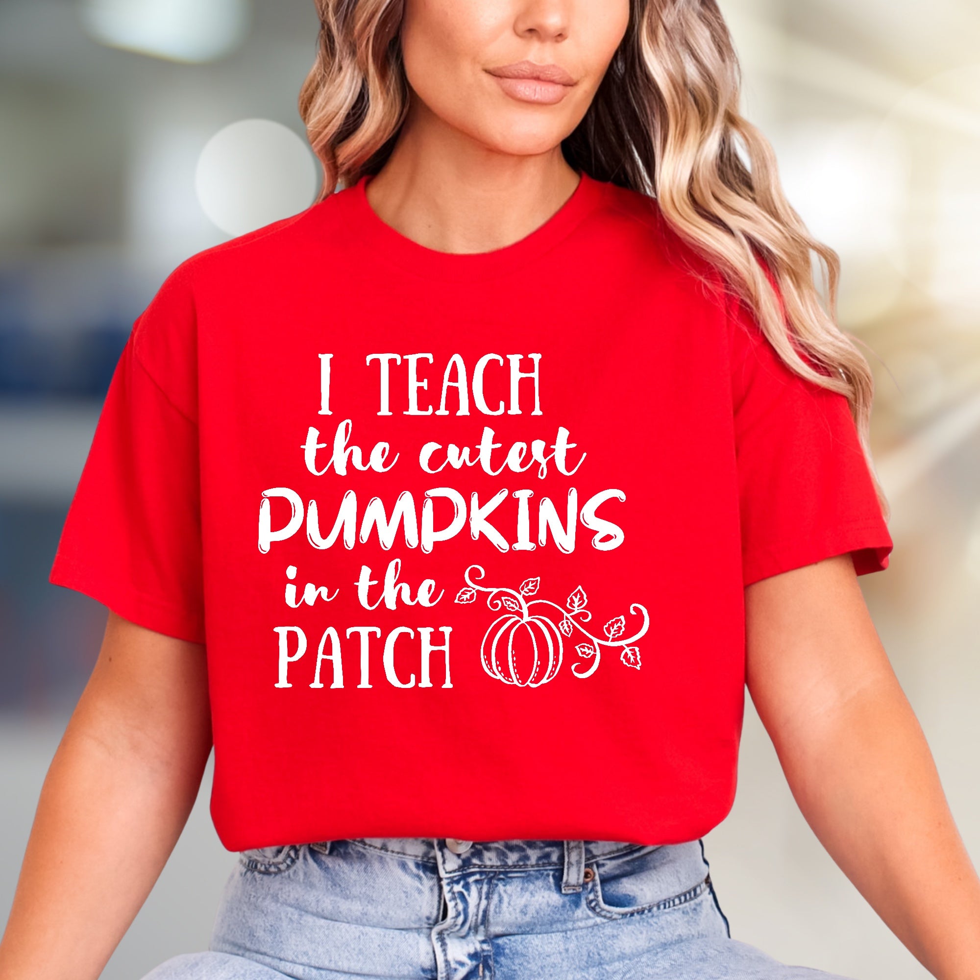 "I Teach the Cutest Pumpkins in the Patch" Fall Comfort Unisex Tee, a Teacher's Delight