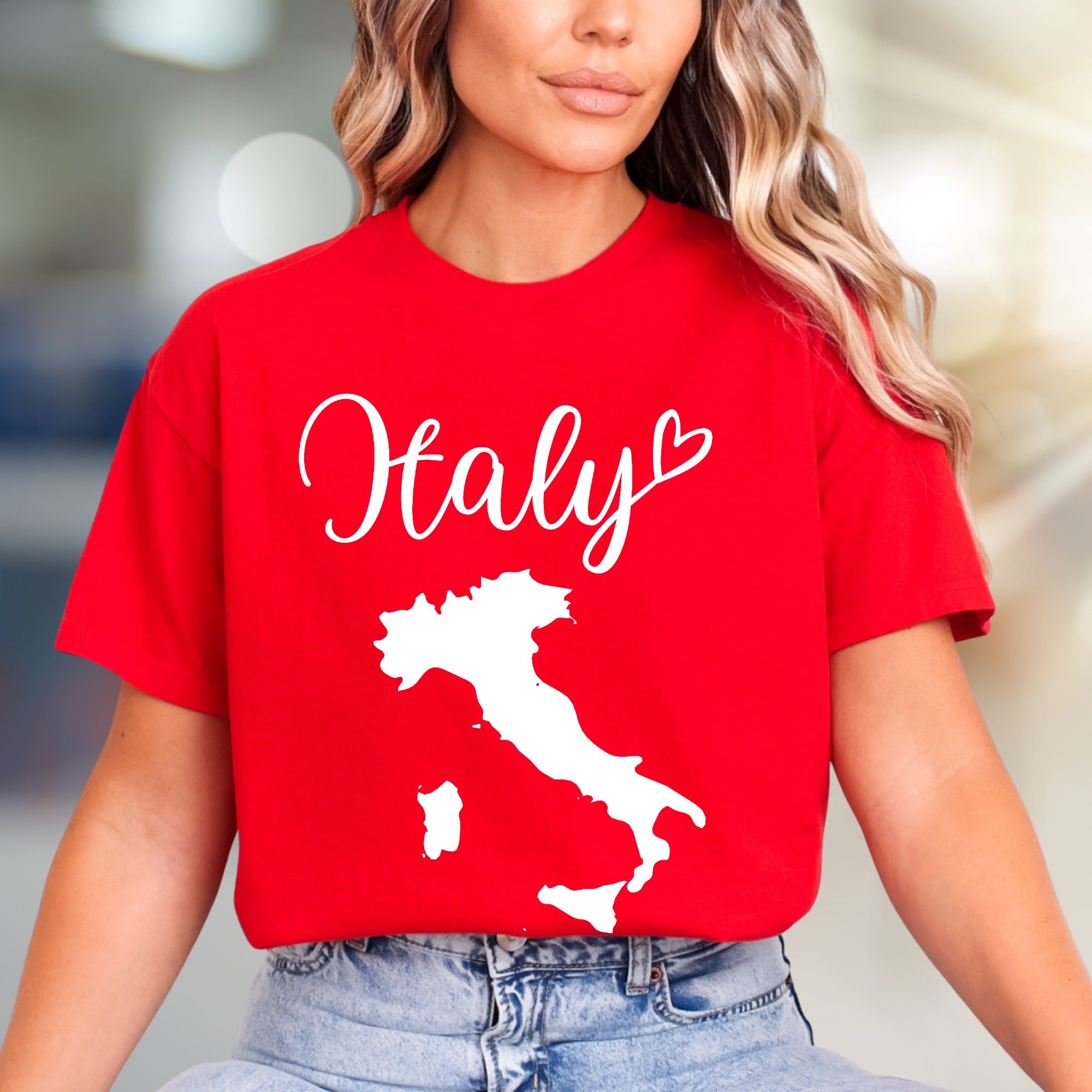 "Italy" Script Map Graphic Tee, a Wanderlust Pick for Globetrotters