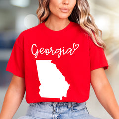 "Georgia" State Outline Graphic Tee, a Southern Pride Pick for Travelers