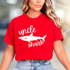 "Uncle Shark" Family Fun Graphic Tee, a Playful Pick for Every Cool Uncle