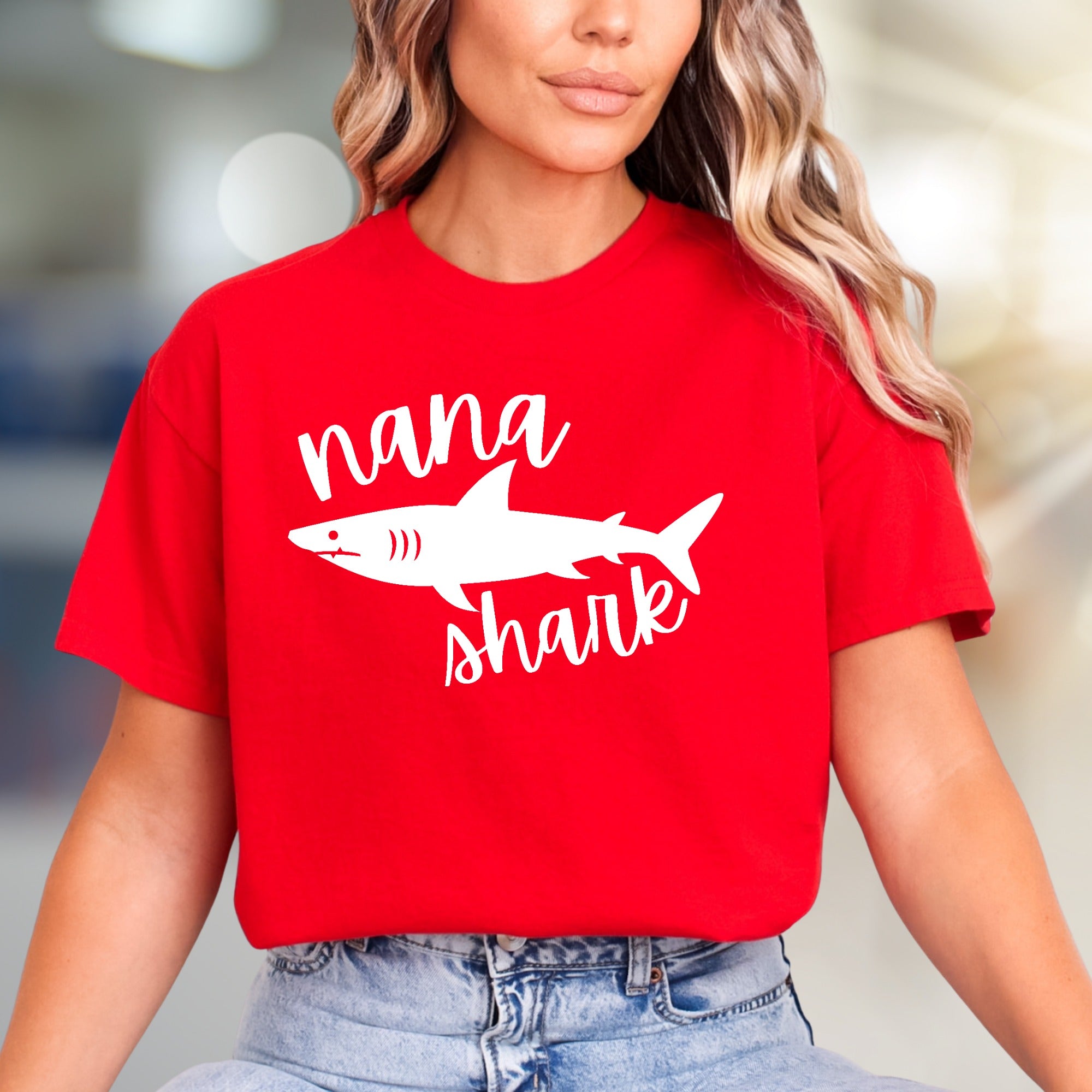 "Nana Shark" Family Fun Graphic Tee, a Heartfelt Pick for Grandmothers