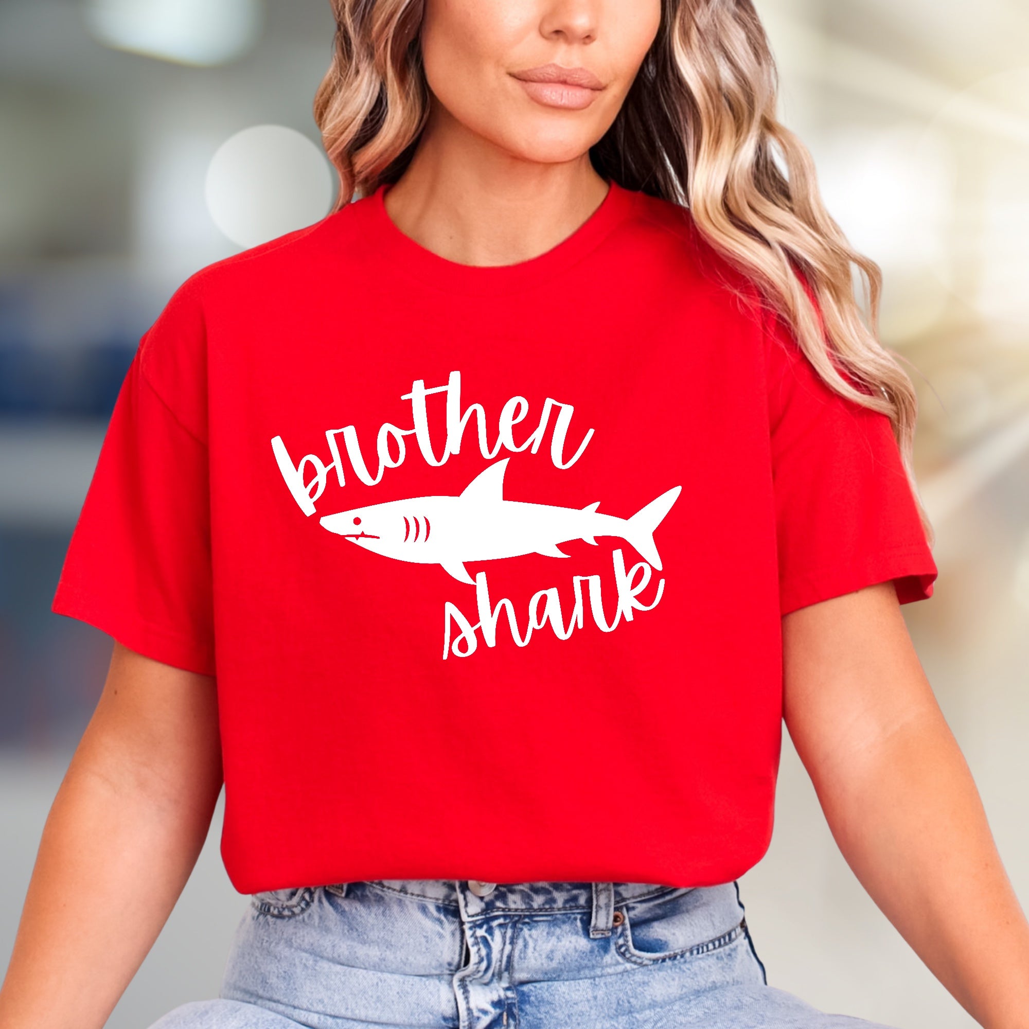 "Brother Shark" Wordplay Graphic Tee, a Family Fun Pick for Siblings