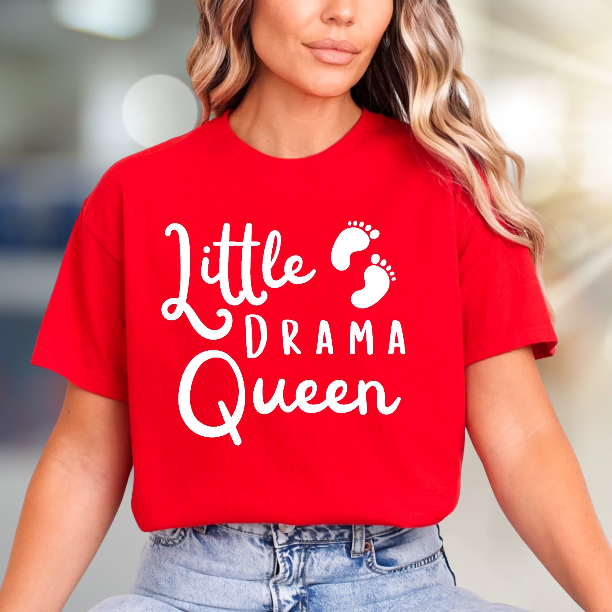 "Little Drama Queen" Baby Feet Graphic Tee, a Playful Pick for New Moms