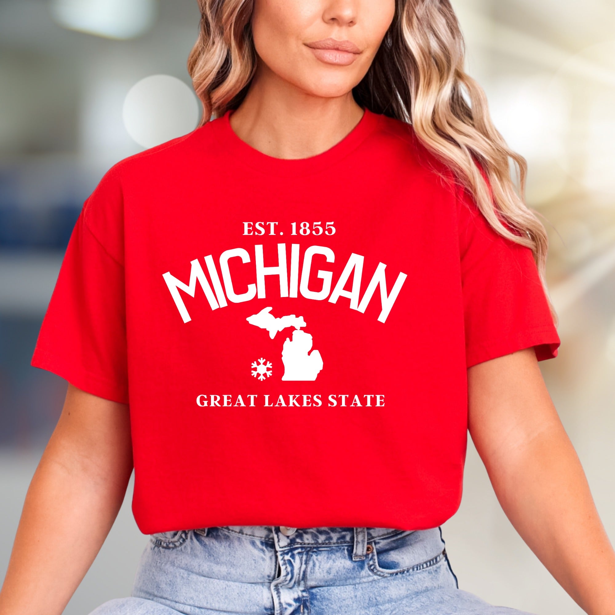 Michigan Est. 1855 T-Shirt, Great Lakes State Graphic Tee, a Collegiate Style Pick for State Pride Enthusiasts