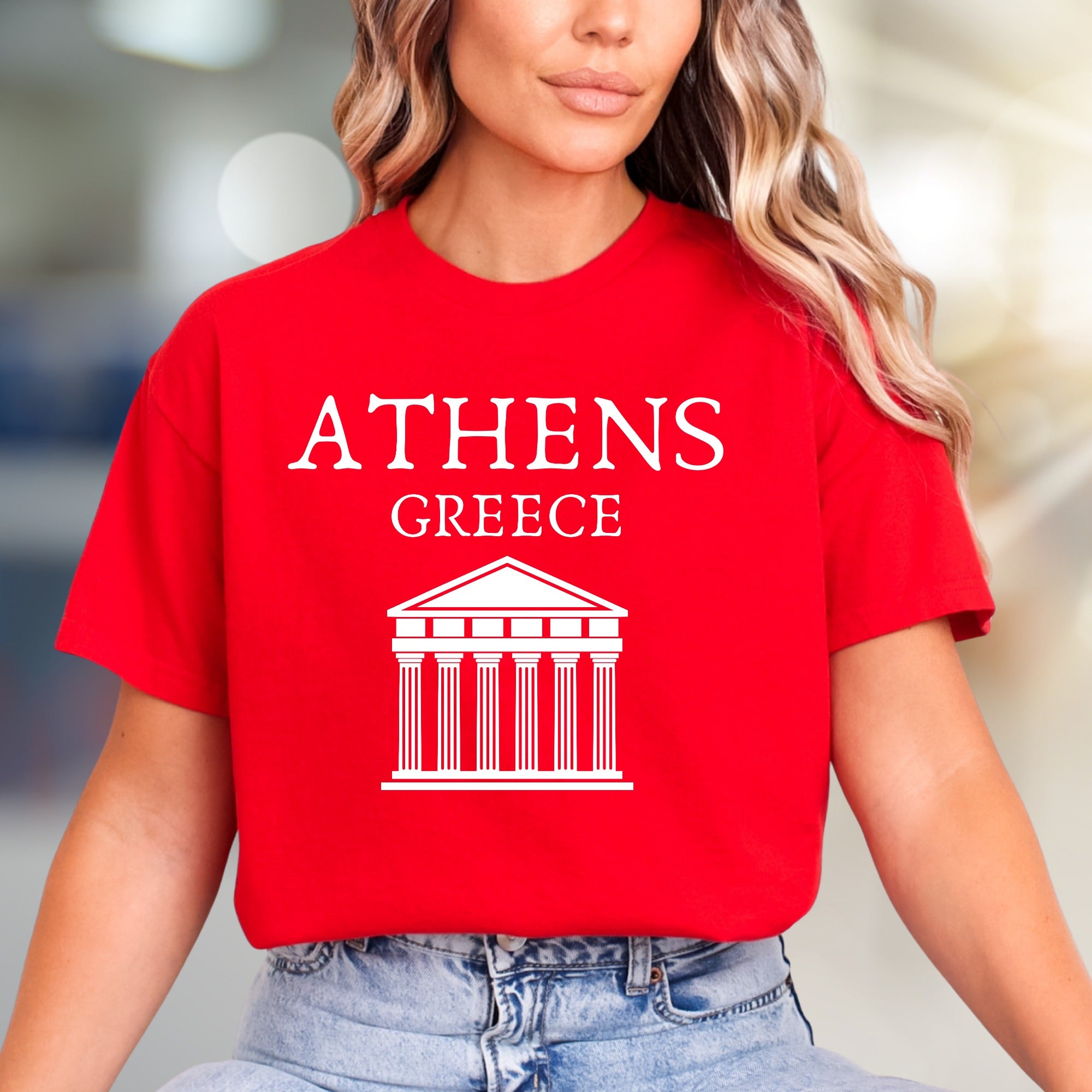 "ATHENS GREECE" Landmark Graphic Tee, a Travel Souvenir for Culture Lovers