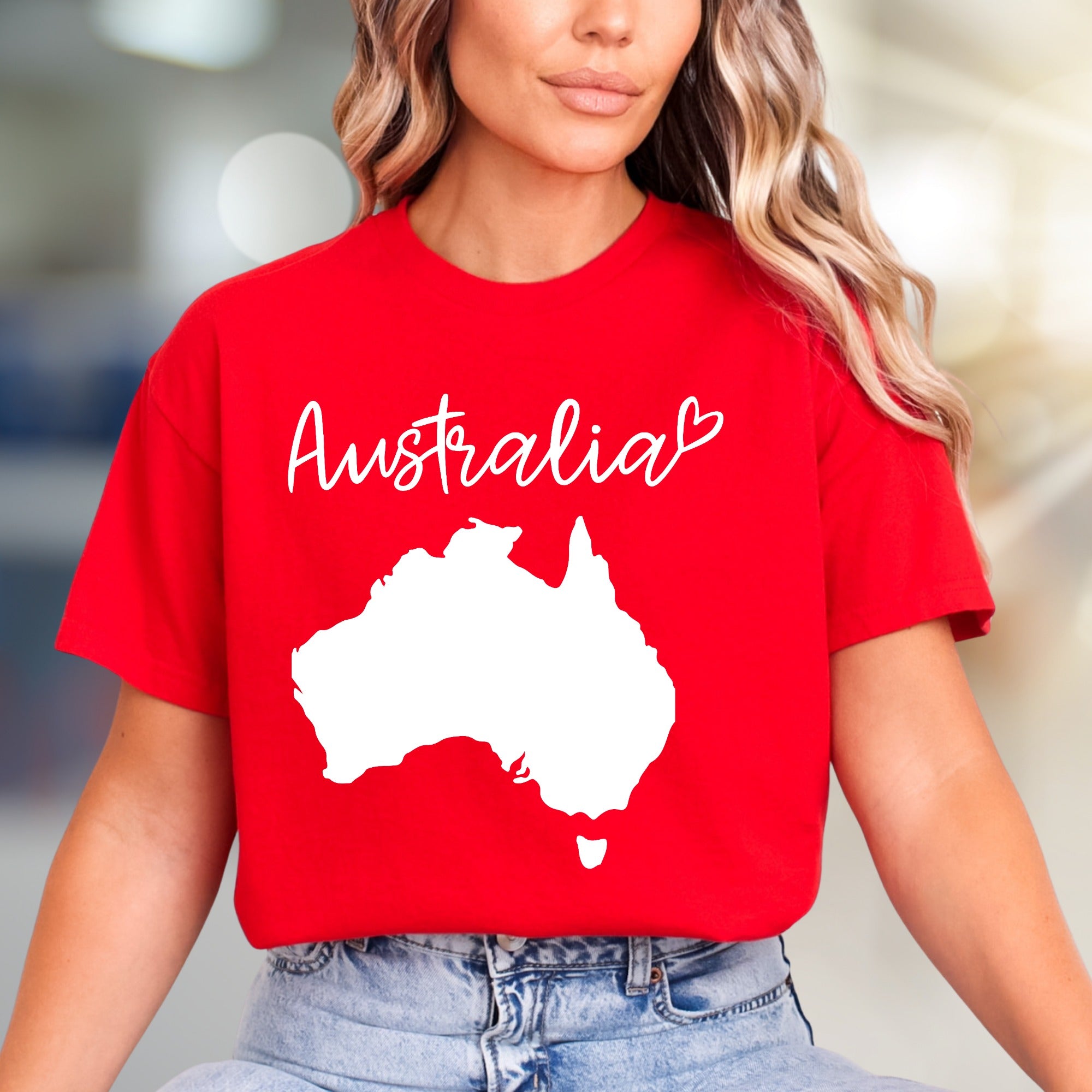 "Australia" Map Heart Graphic Tee, a Travel Lover's Pick for Everyday Style