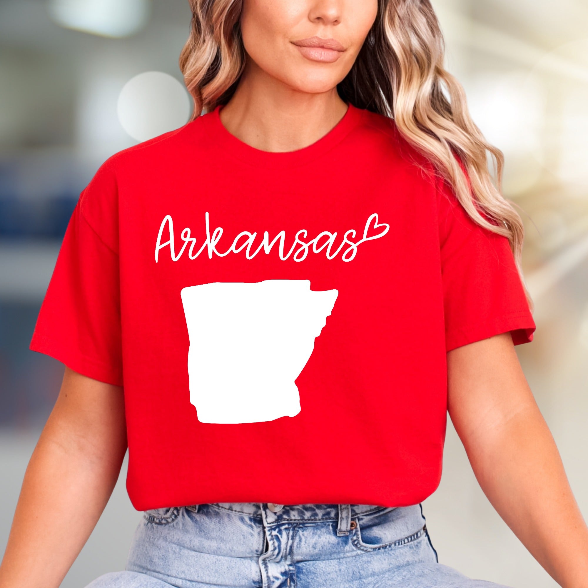 Arkansas with Heart State Map Graphic Tee, a Hometown Pride Pick for Travelers