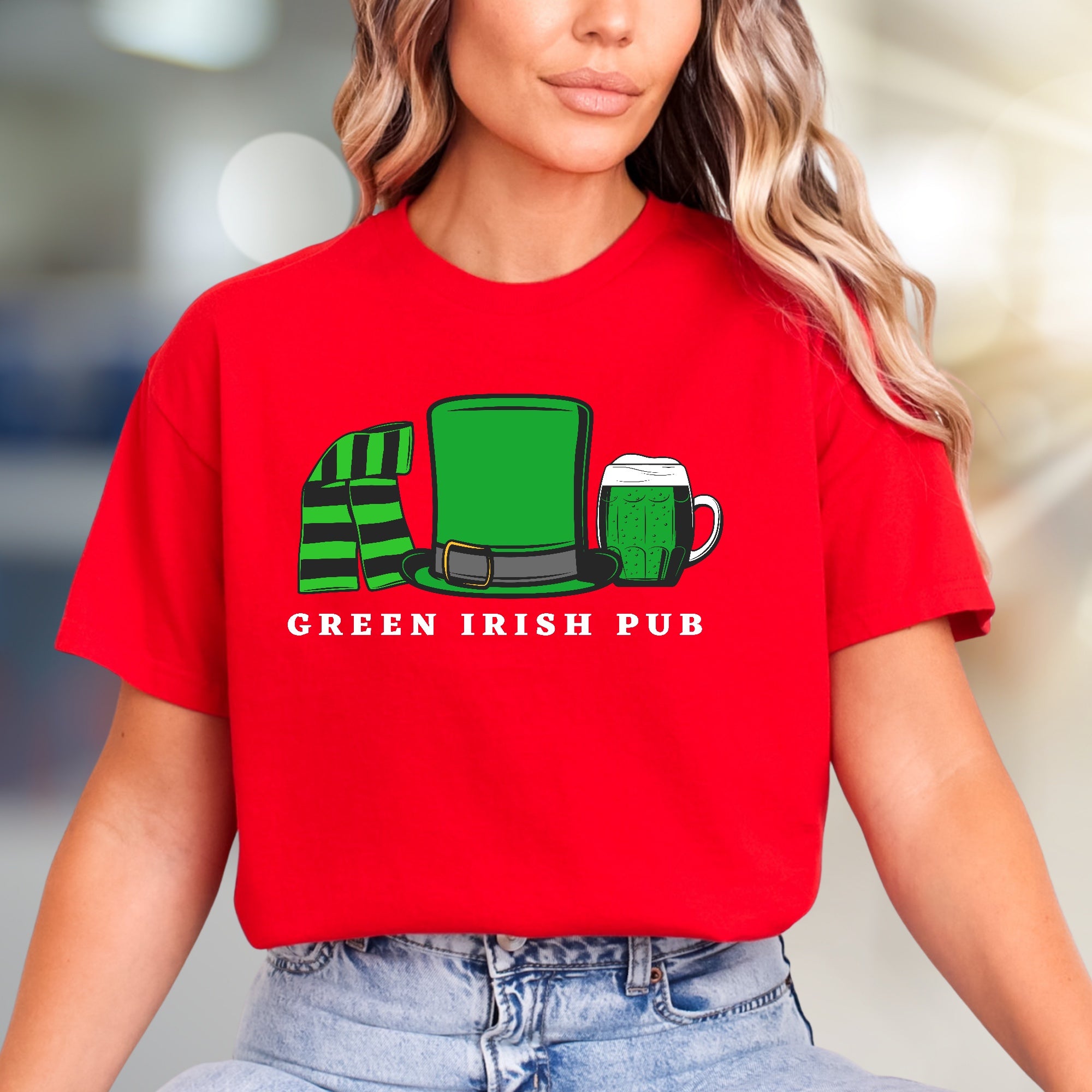 "GREEN IRISH PUB" Irish Celebration Graphic Tee, a St. Paddy's Day Pick for Enthusiasts