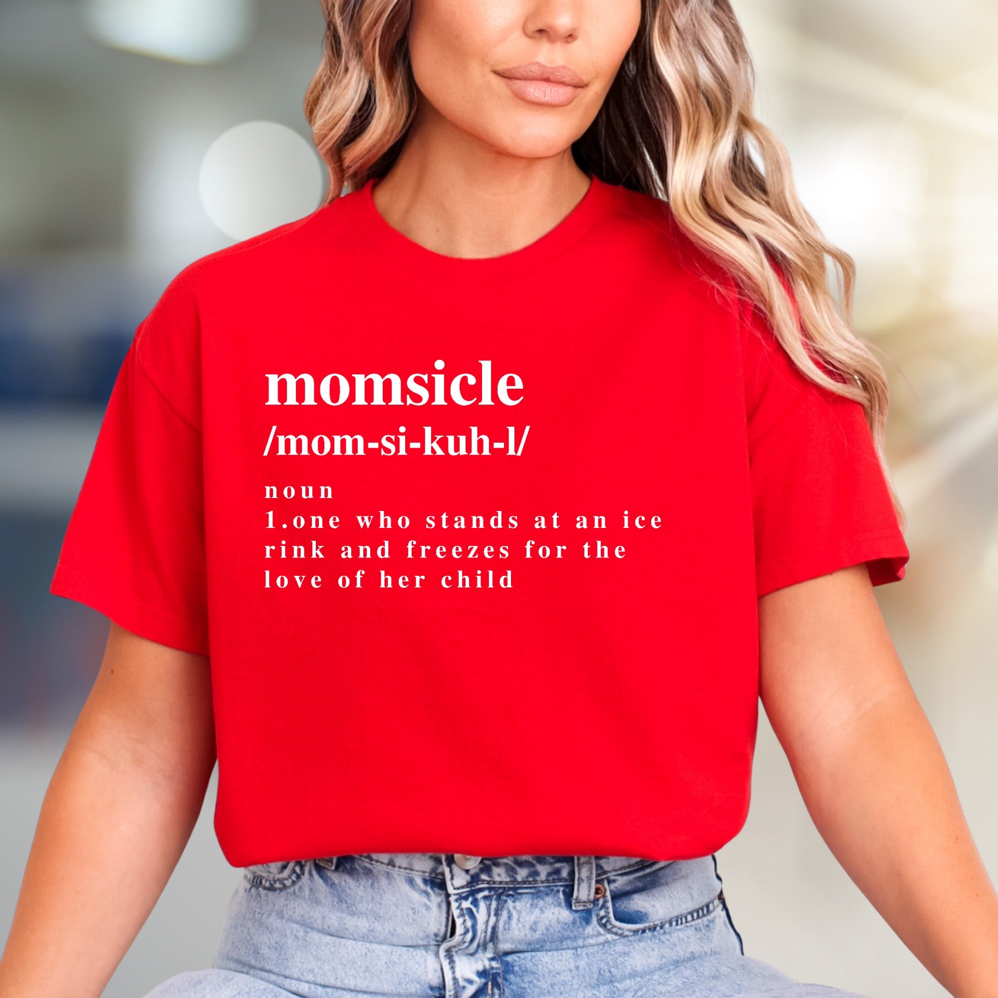 “Momsicle” Definition Graphic Tee, A Humorous Mom Life Pick for Ice Rink Parents